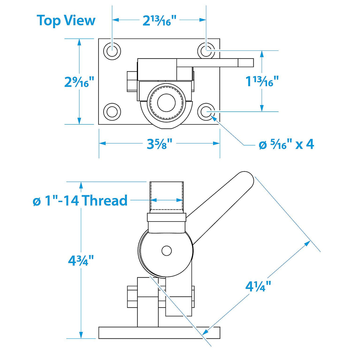 Seachoice 4-Way Nylon Antenna Ratchet Mounting Kit, White Finish - 19501 - official Seachoice product image 5