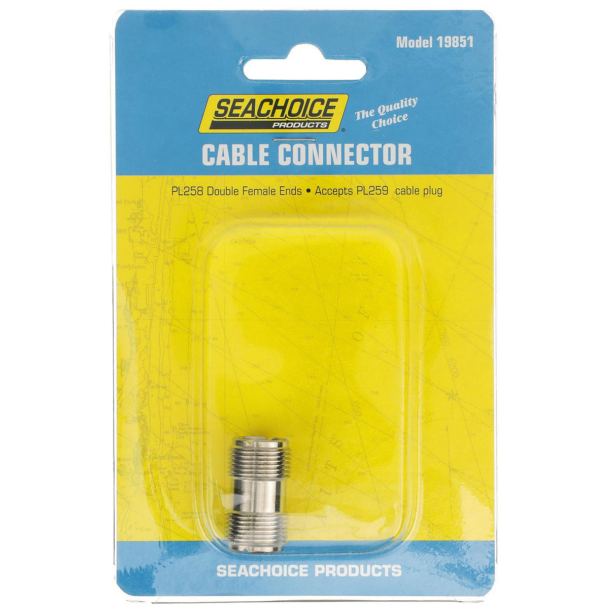 Seachoice PL258 Double Male Adapter, VHF Cable Antenna Connector - 19851
