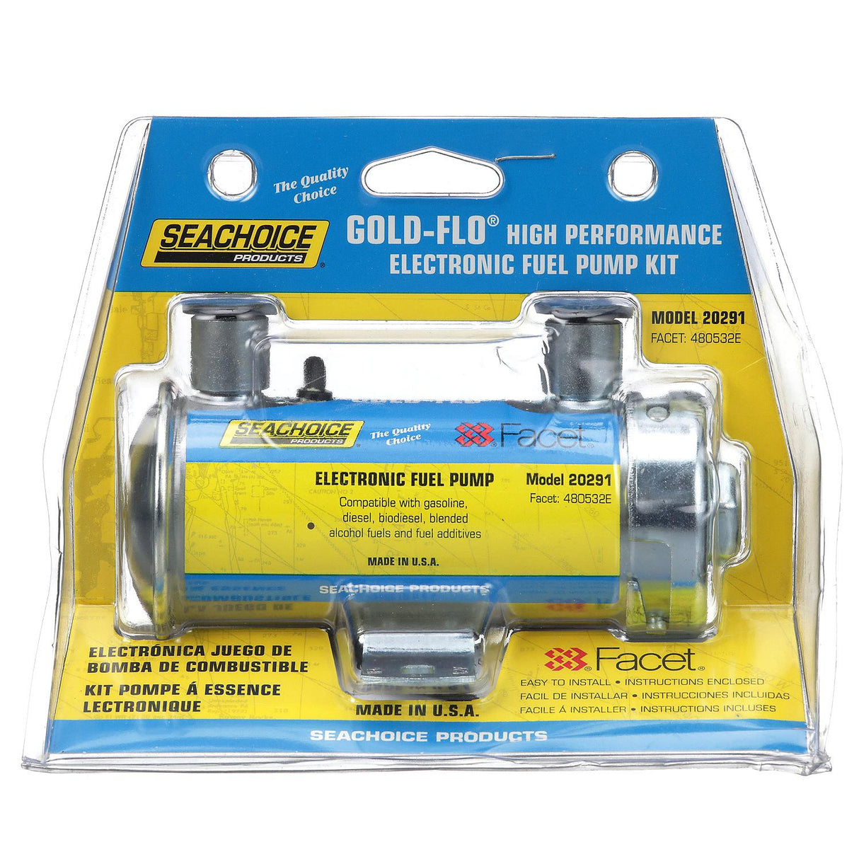 Seachoice 20291 Gold-Flo High Performance Electronic 34 GPH Fuel Pump Kit 5.5 - 4 PSI - 50-20291 - official Seachoice product image 3