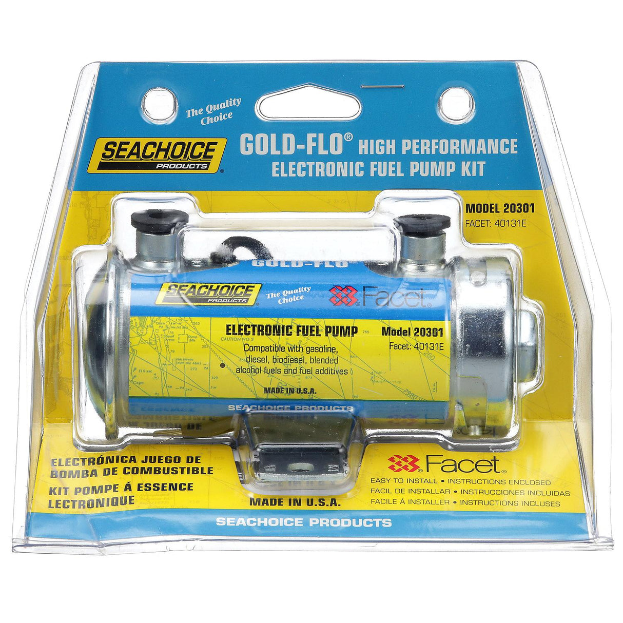 Seachoice Gold-Flo High Performance Electronic Fuel Pump Kit, 24 in. Lift, 5.5-4 PSI, 34 GPH - 20301 - official Seachoice product image 3