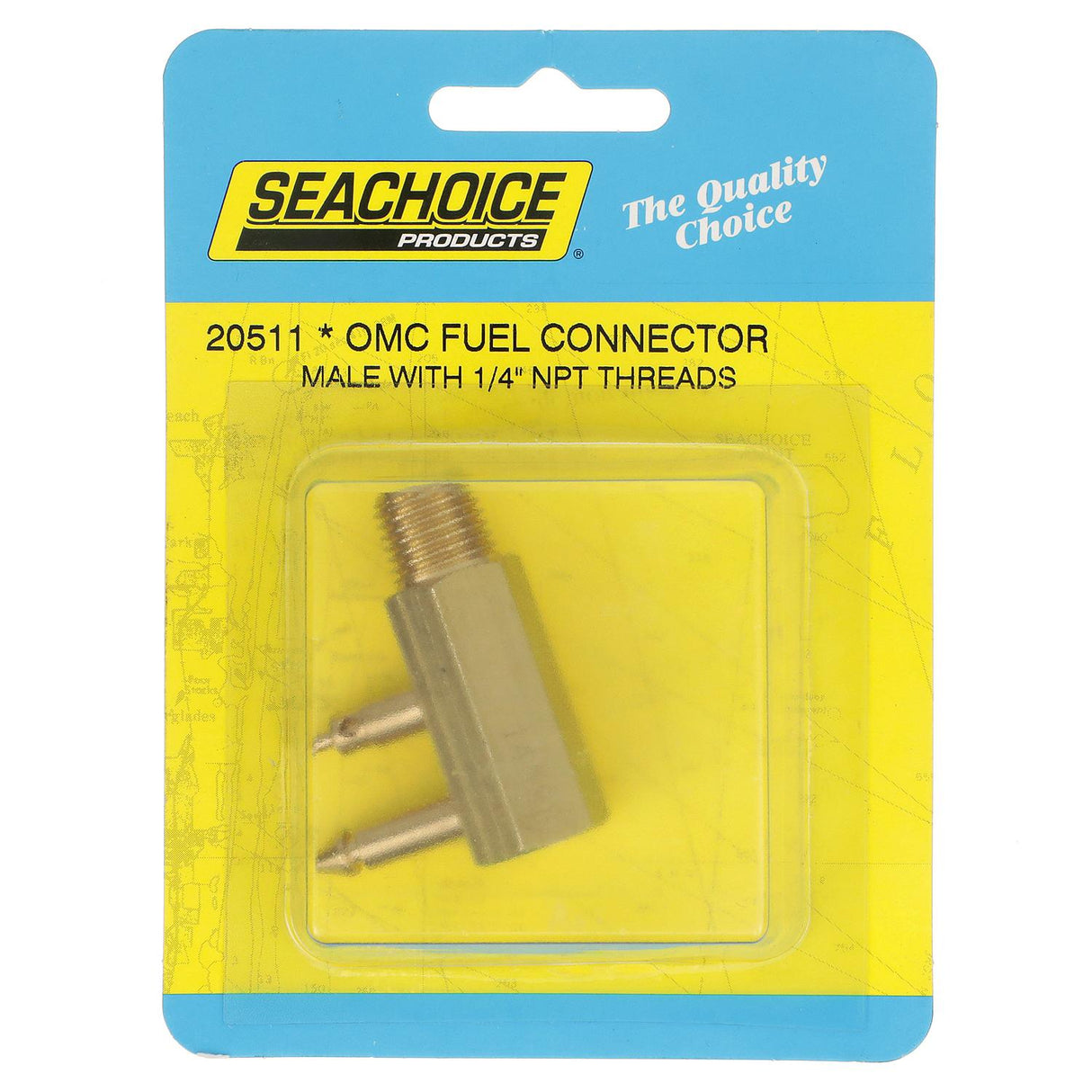 Seachoice Deluxe Fuel Connector for OMC (Evinrude/Johnson), Male, 1/4 in. NPT - 7410
