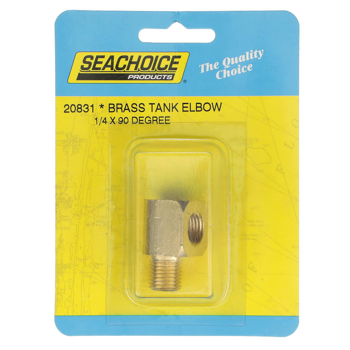 Seachoice Fuel Tank Elbow 1/4 In. NPT Male X 1/4 In. NPT Female, Brass - 7522