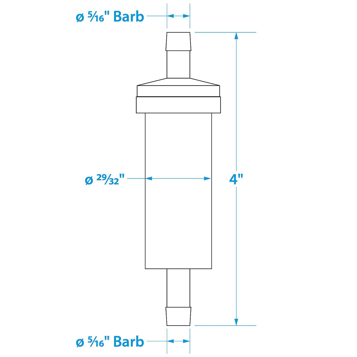 Seachoice in-Line Fuel Filter, 5/16 in., Plastic, Outboard, 20 Micron - 21111