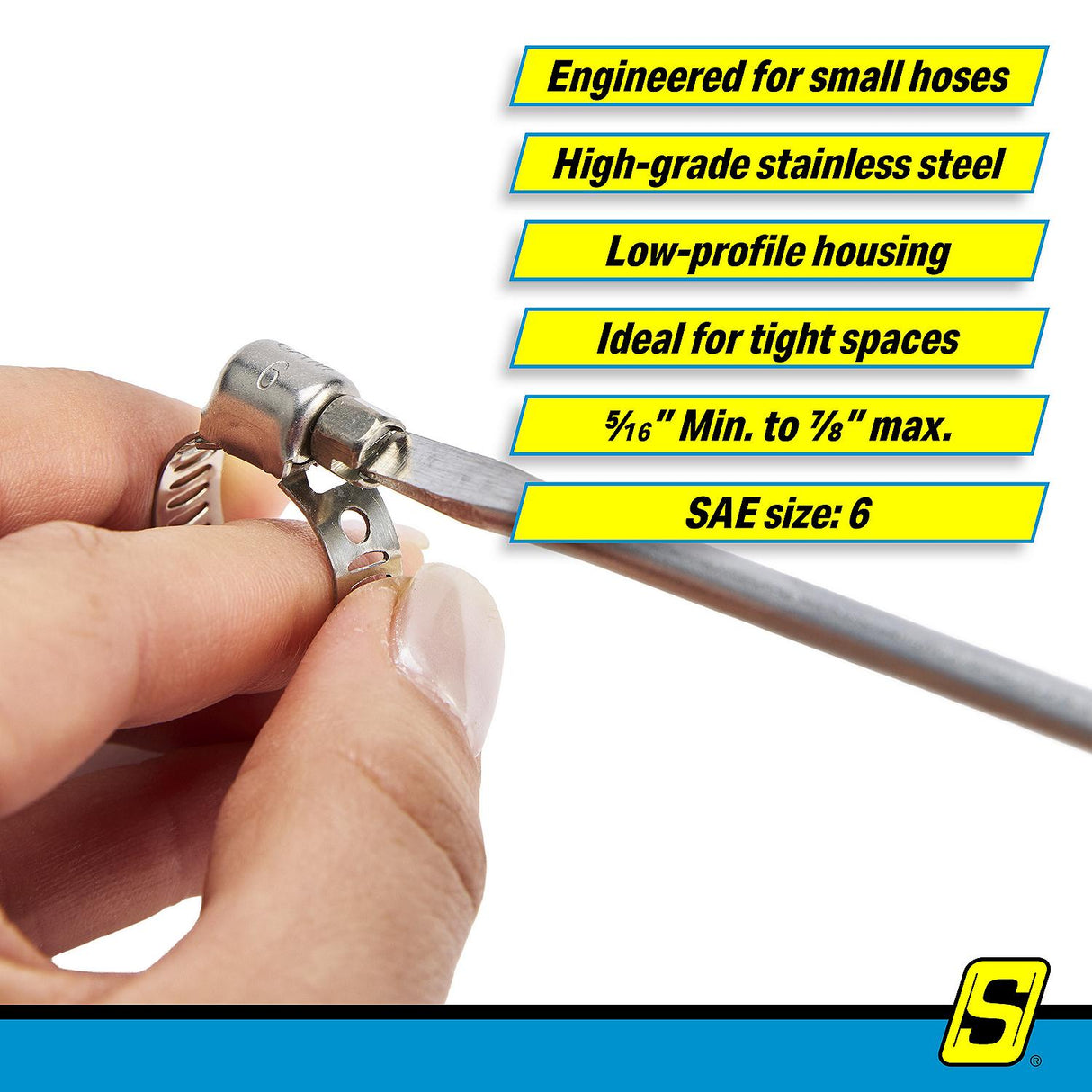Seachoice 23354 Stainless-Steel Mini Hose Clamps, 5/16" Band, Size #6, 10/Bx - 23354 - official Seachoice product image 7