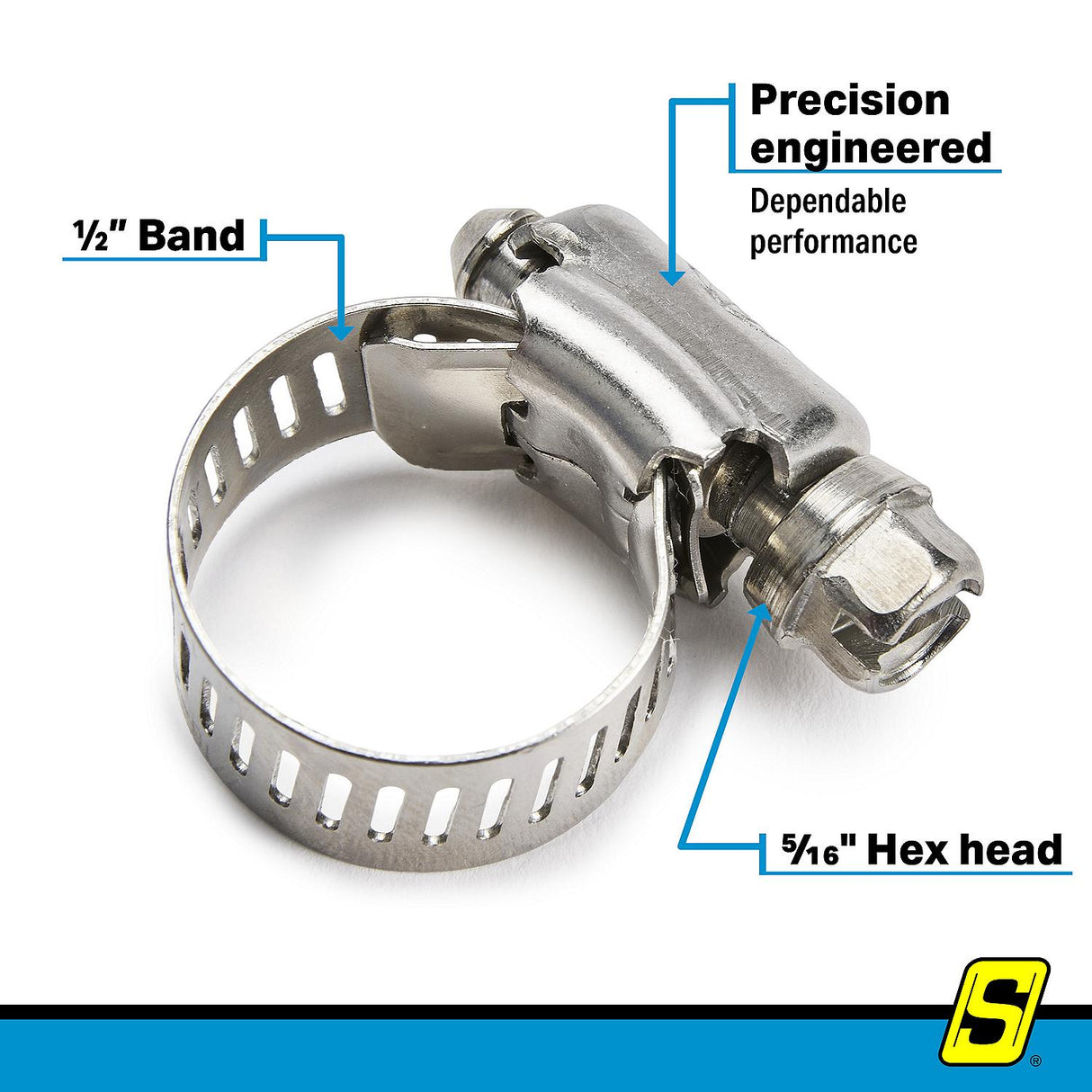 Seachoice 23379 Stainless-Steel Marine Hose Clamps, 1/2" Band, Size #6, 10/Bx - 23379 - official Seachoice product image 6