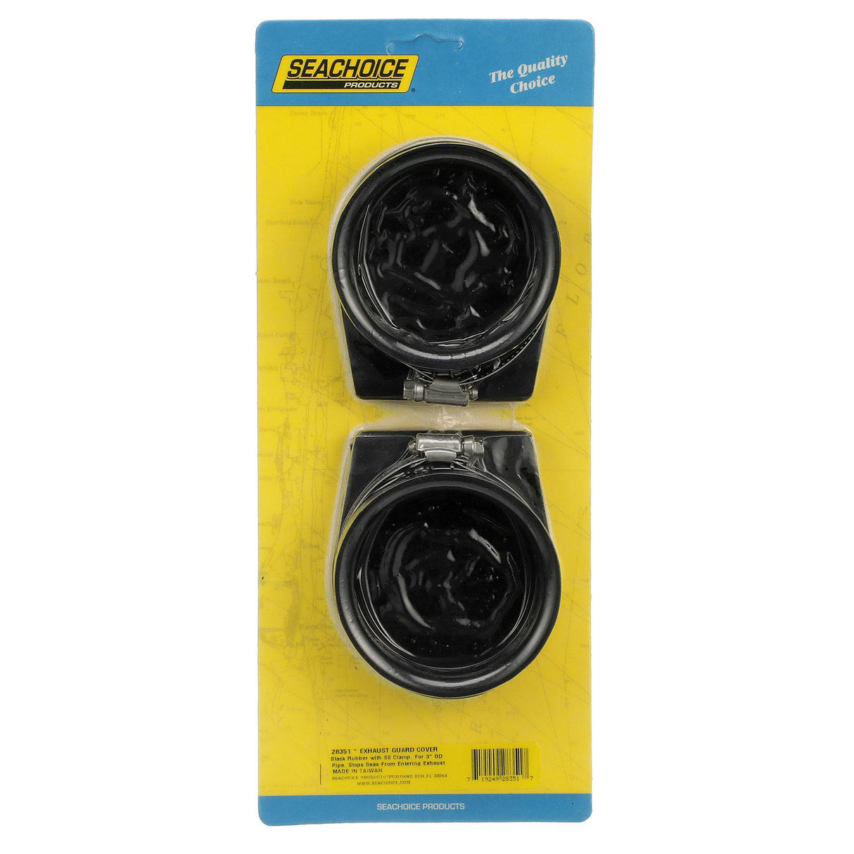 Seachoice Exhaust Guard Covers, Fits 3 in. OD Pipe, Black Rubber with Stainless Steel Hose Clamp - 28351 - official Seachoice product image 4
