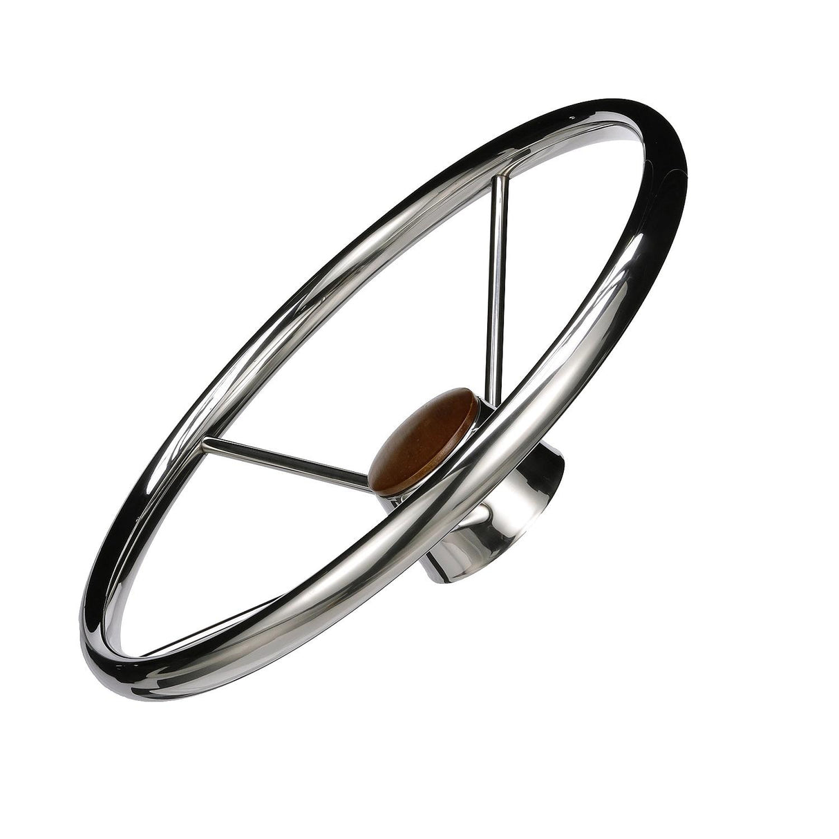 Seachoice 5-Spoke Destroyer Steering Wheel, Stainless Steel, Genuine Teak Center Cap - 28551 - official Seachoice product image 6