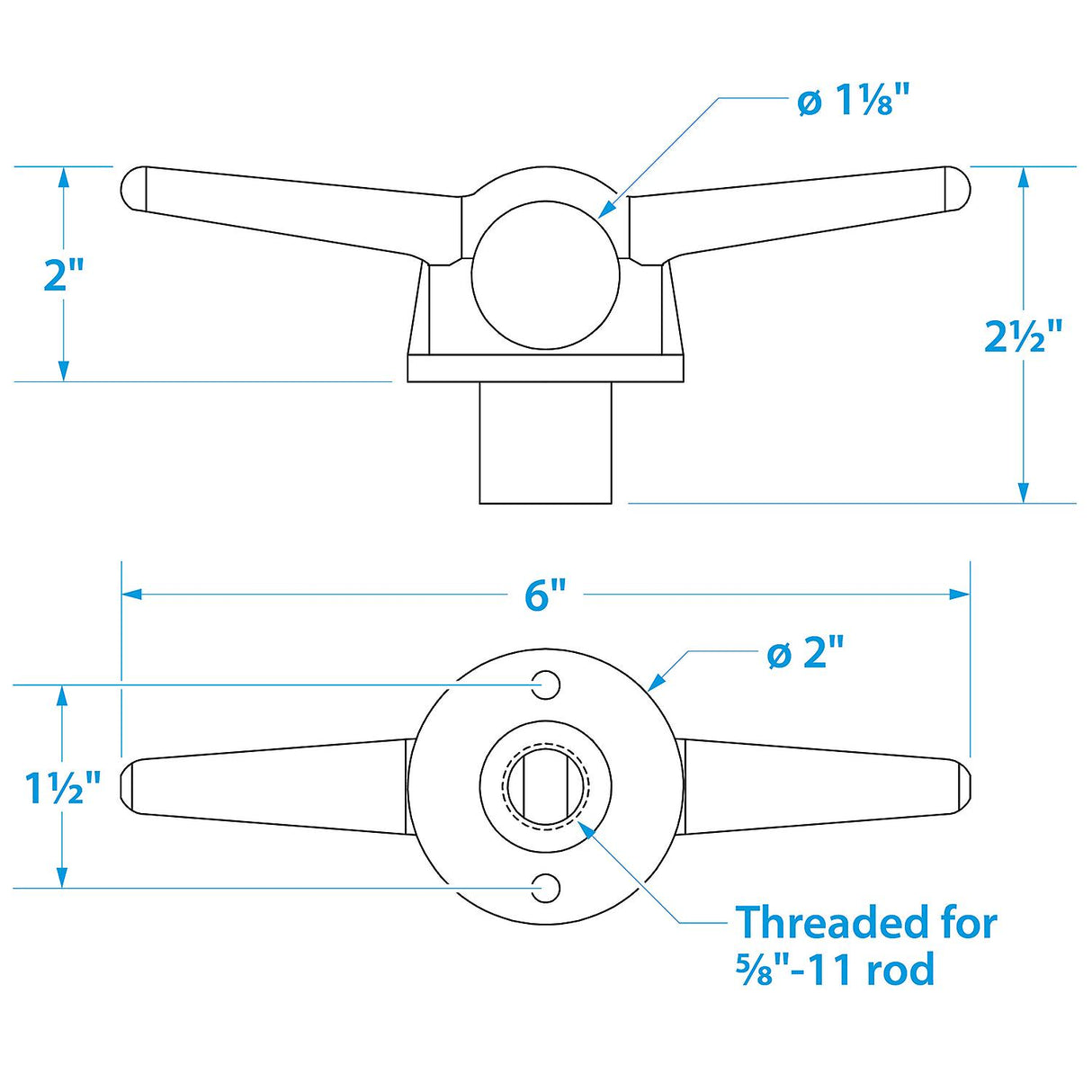 Seachoice 316 Stainless Steel Lifting Ring w/ Cleat, 6 In. Long, 1-1/8 In. Diameter Eye - SC50-30241