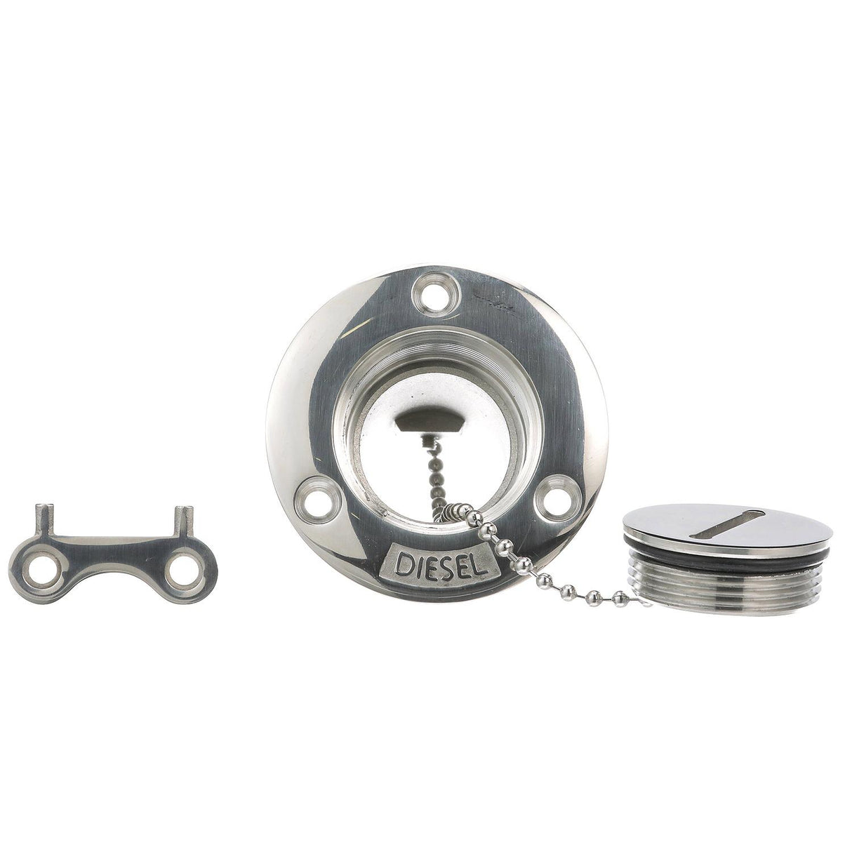 Seachoice Corrosion-Resistant Cast 316 Stainless Steel Deck Fill, Diesel Fill w/ Cap - 32261 - official Seachoice product image 3