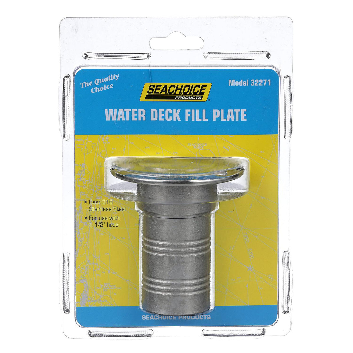 Seachoice Corrosion-Resistant Cast 316 Stainless Steel Deck Fill, Water Fill w/ Cap - 32271