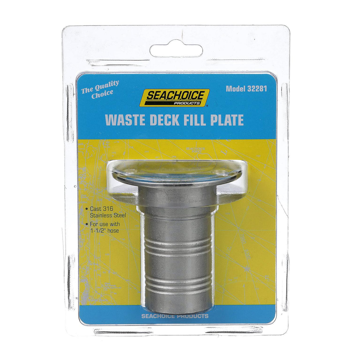 Seachoice Corrosion-Resistant Cast 316 Stainless Steel Deck Fill Waste Fill w/ Cap - 32281 - official Seachoice product image 7