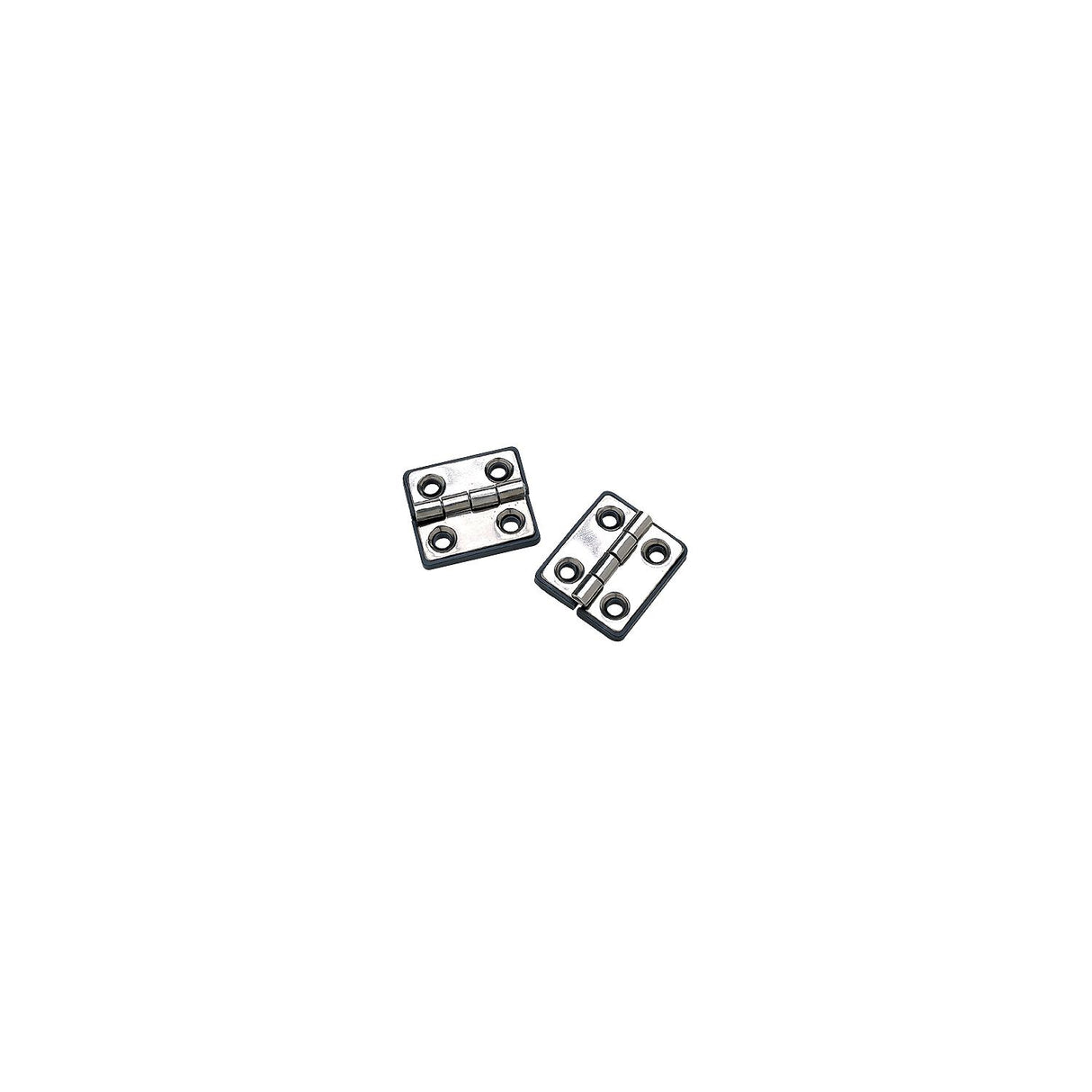 Seachoice 50-33951 (2) 1-5/16" x 1-1/2" Polished Stainless Steel Butt Hinges with Black Nylon Base Plate - SC50-33951