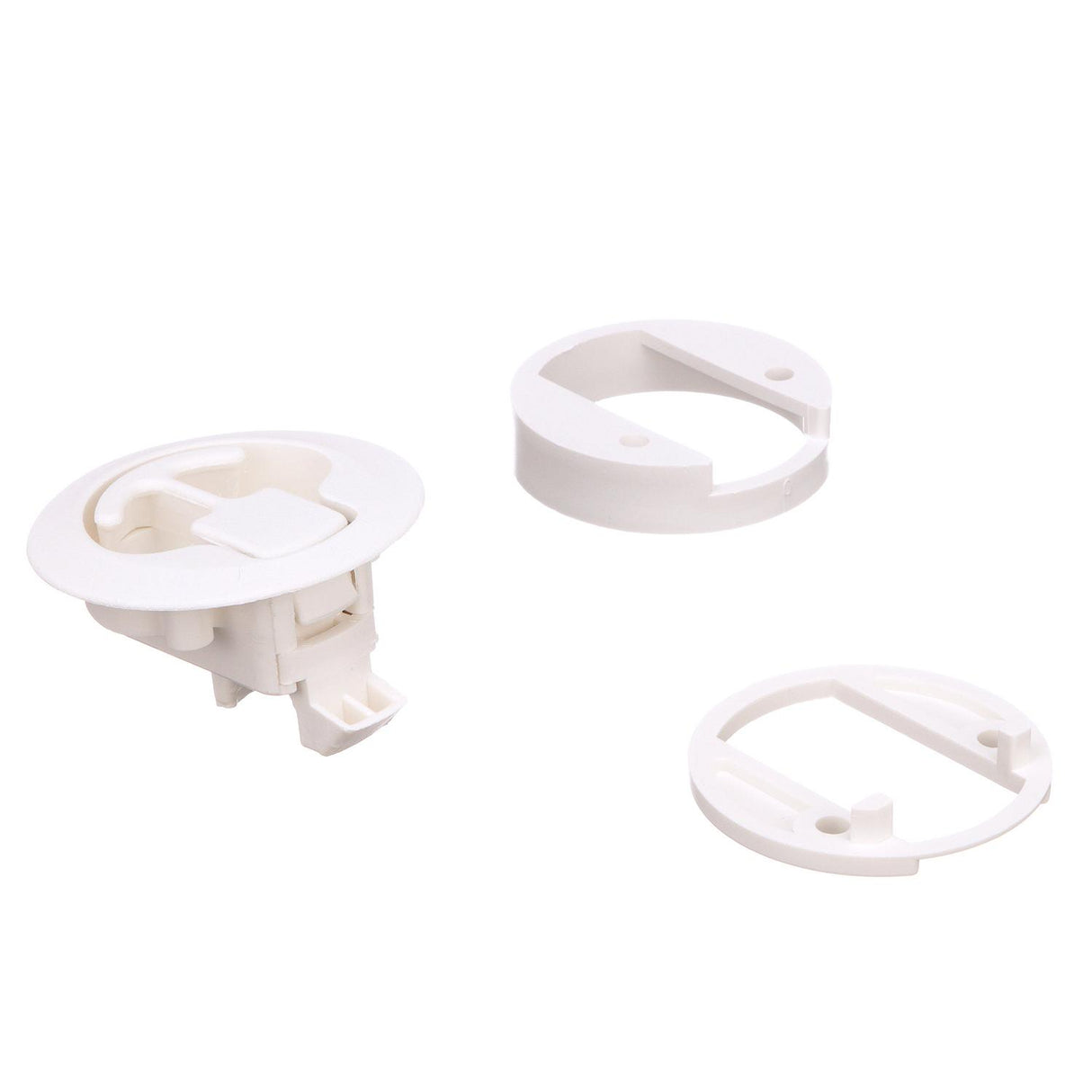 Seachoice 35521 Flush Mount Slam Latch, Rust-Free White Plastic, 2 in. Diameter - SC50-35521 - official Seachoice product image 4