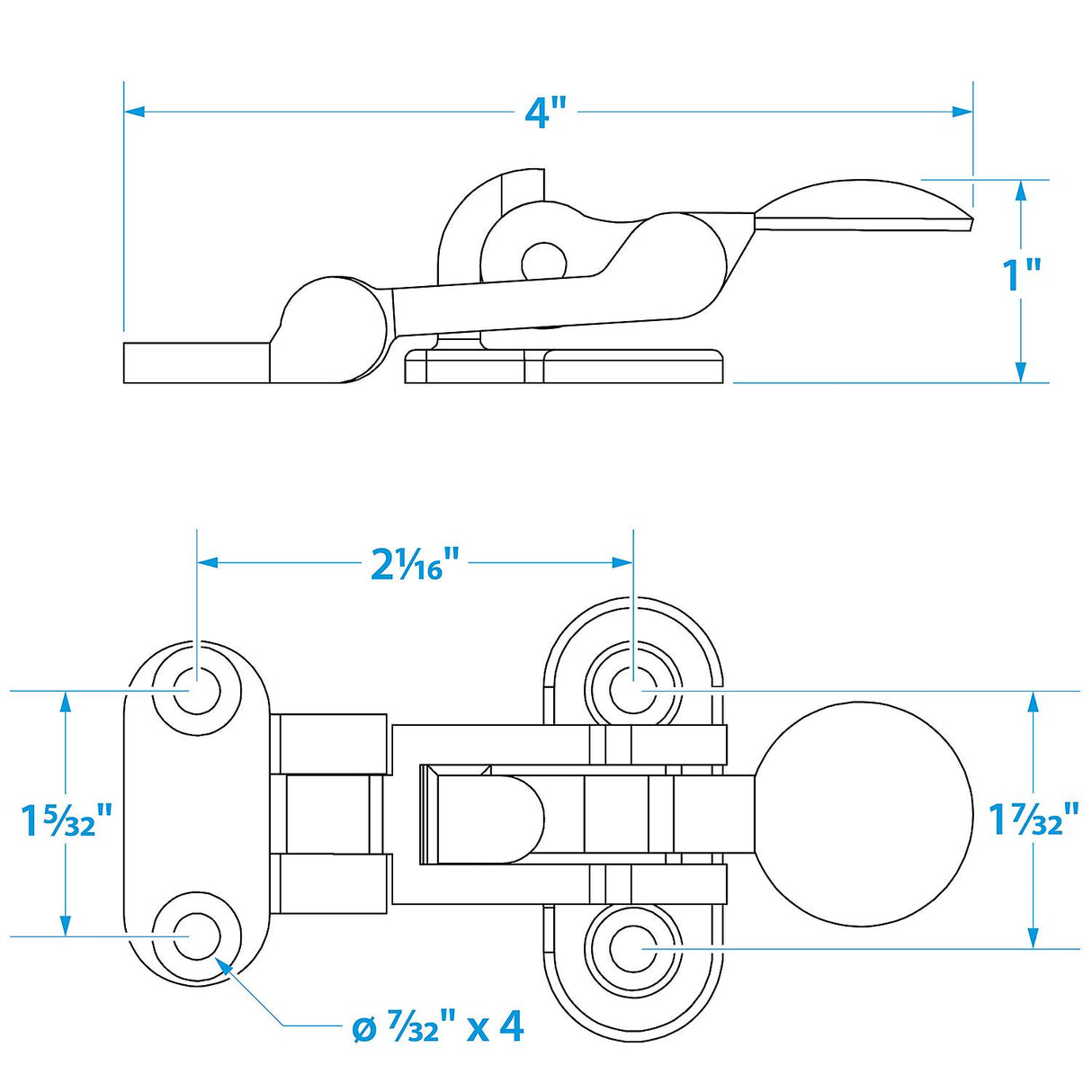 Seachoice Chrome-Plated Cast Brass Hatch Fastener - SC50-35841 - official Seachoice product image 3