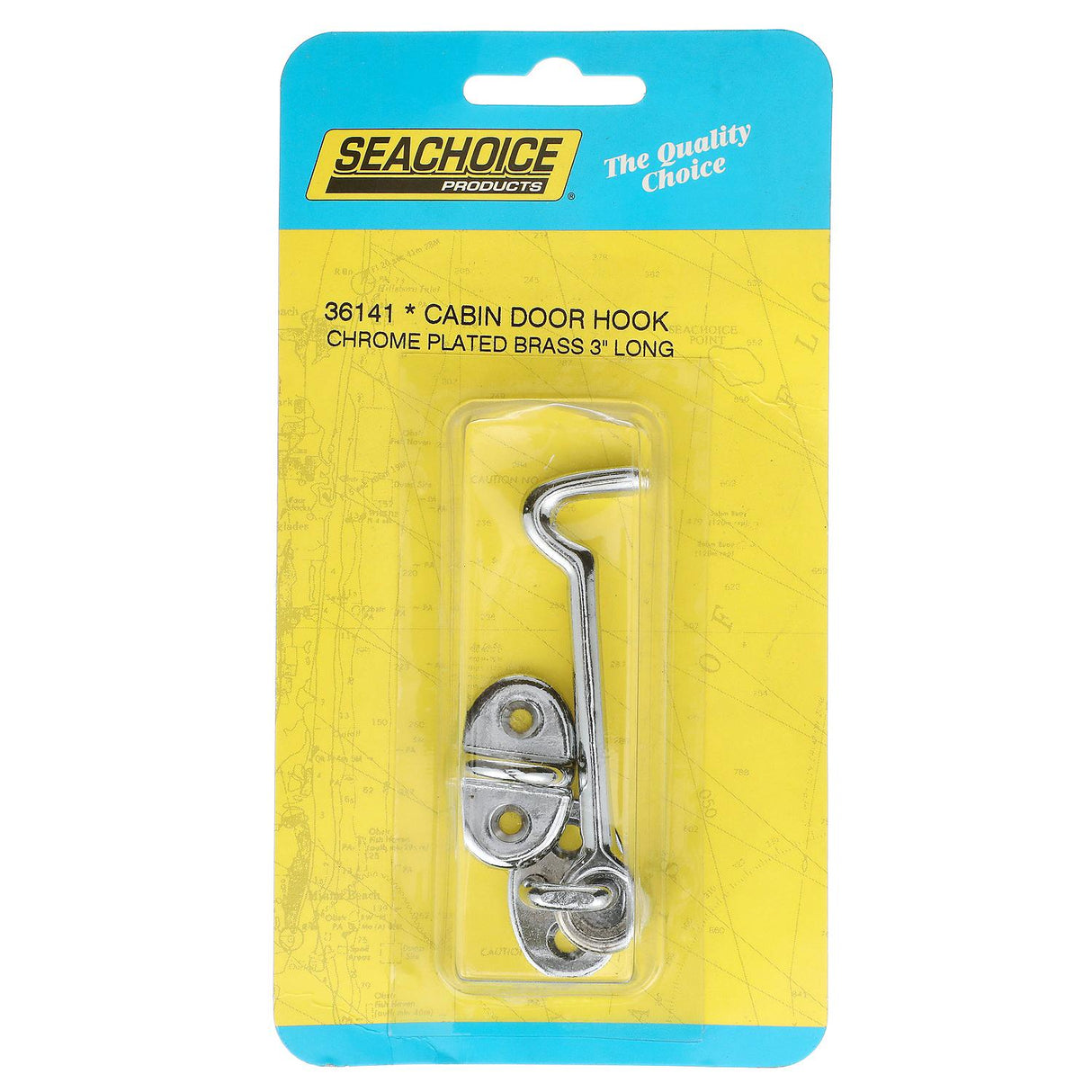 Seachoice Chrome-Plated Cast Brass 3 in. Marine Cabin Door Hook w/ #6 Fastener - 50-36141 - official Seachoice product image 6
