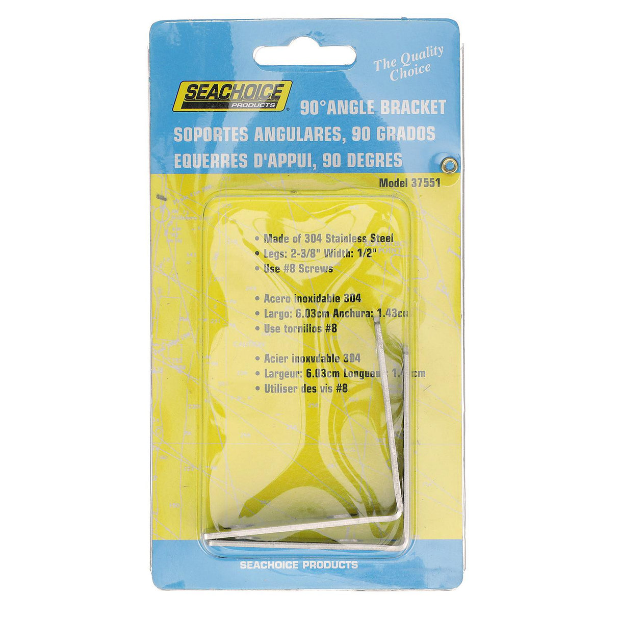 Seachoice Marine-Grade 90-Degree Angle Bracket, Polished 304 Stainless Steel, 2-3/8 in. X 1/2 in., Pack of 2 - 37551 - official Seachoice product image 5