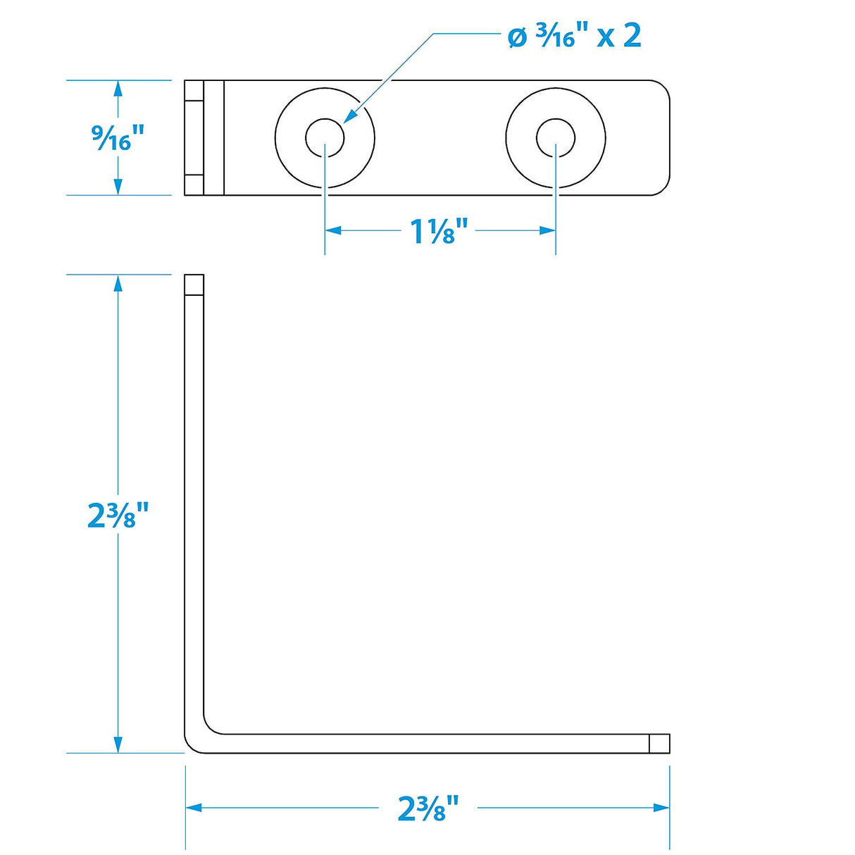Seachoice Marine-Grade 90-Degree Angle Bracket, Polished 304 Stainless Steel, 2-3/8 in. X 1/2 in., Pack of 2 - 37551 - official Seachoice product image 3