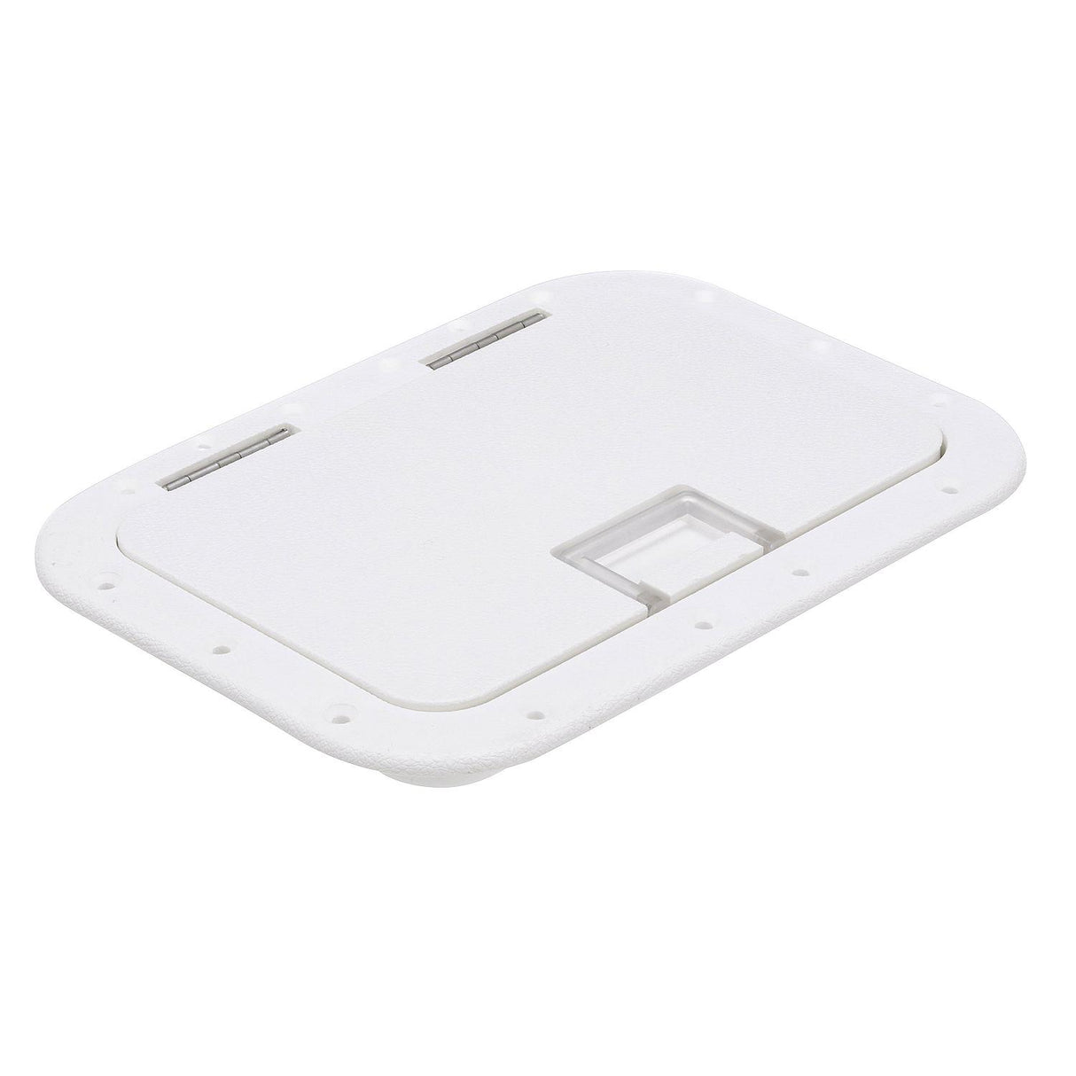 Seachoice Hinged Hatch, Arctic White, 7 in. X 11 in. Inner Dimensions, Acetone Proof Polypropylene - 39141
