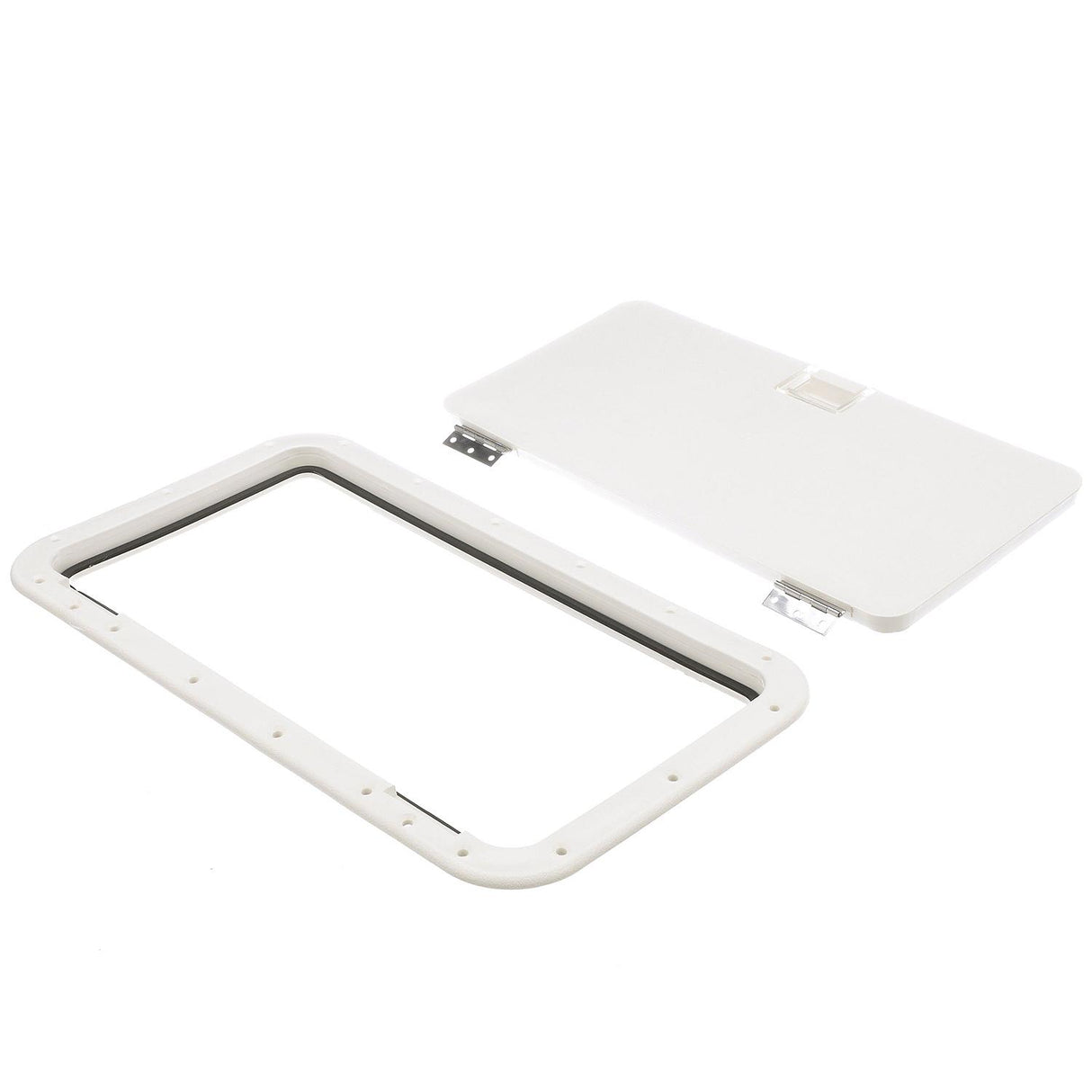 Seachoice White Handle Hatch, 10 in. X 20 in., Stainless Steel Hinge - 39151
