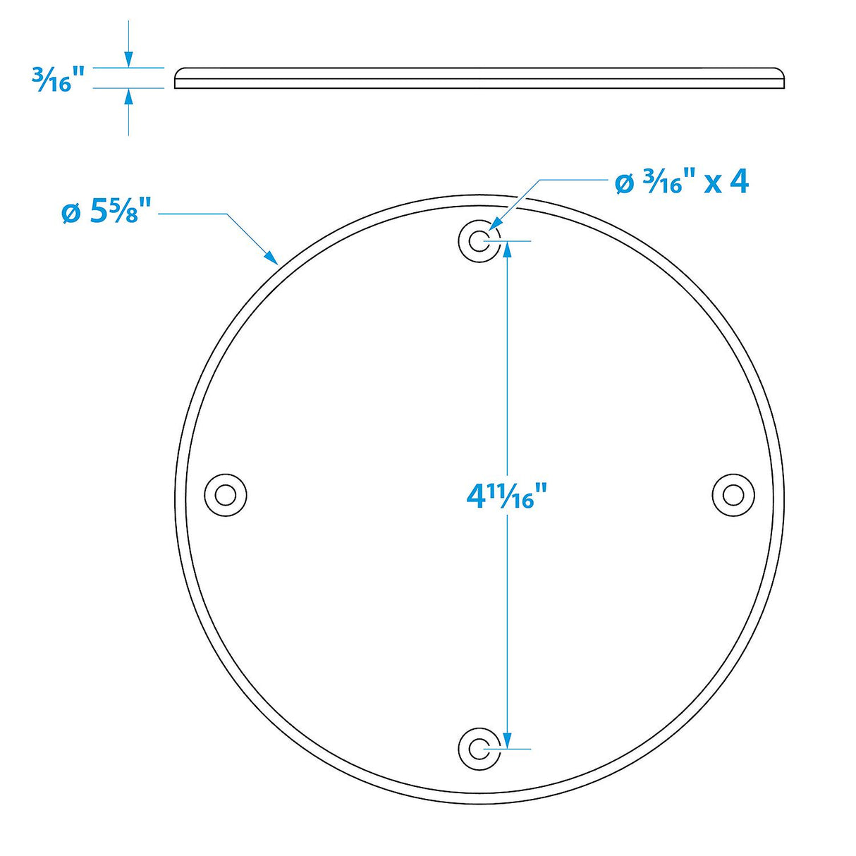 Seachoice 39601 Mounted Boat Plate Cover, Arctic White Finish, Up to 4 in. - 50-39601 - official Seachoice product image 3