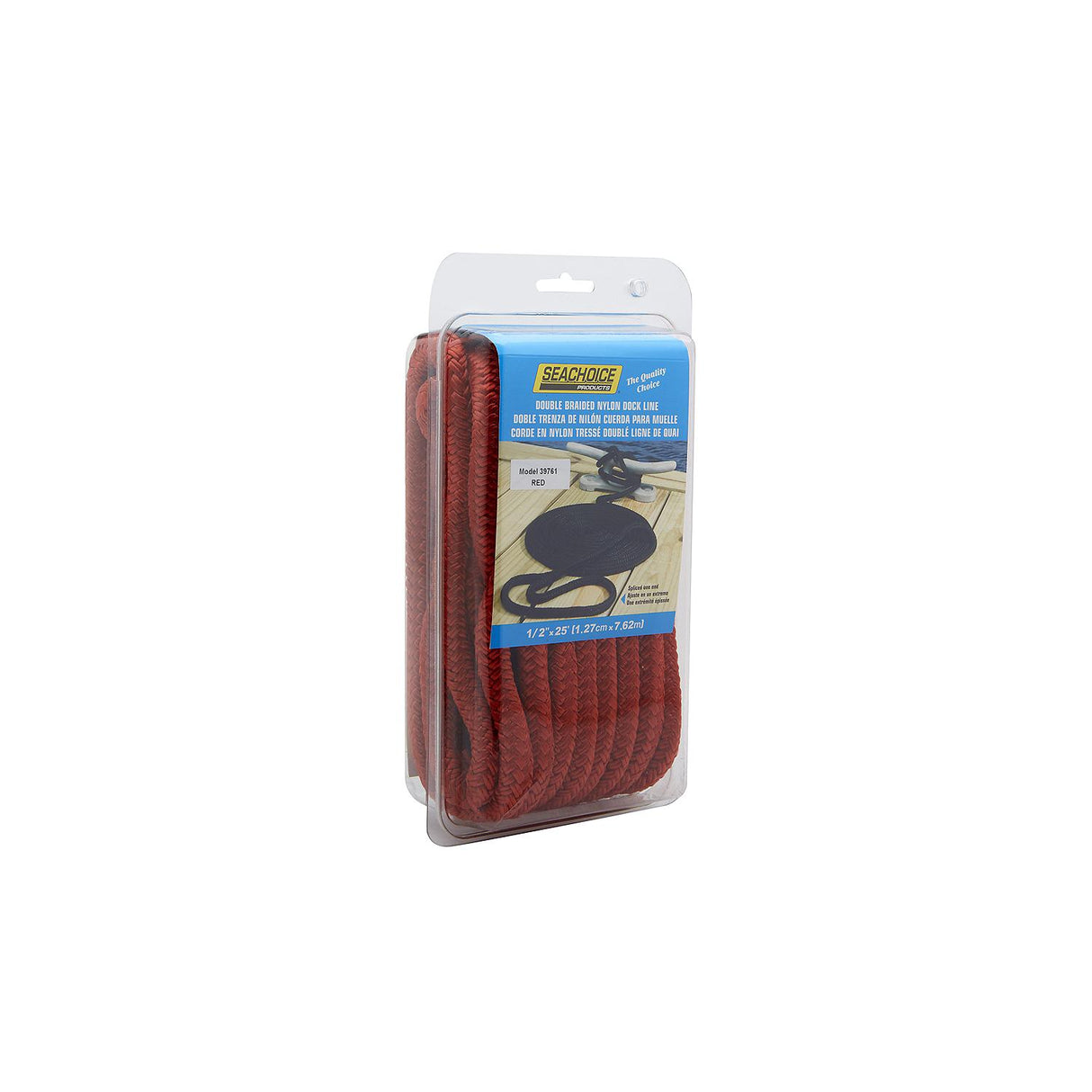 Seachoice Double-Braid Nylon Dock Line w/ Eye Splice, Pre-Shrunk, Heat Stabilized, 1/2 In. X 25 Ft., Red - 39761 - official Seachoice product image 5