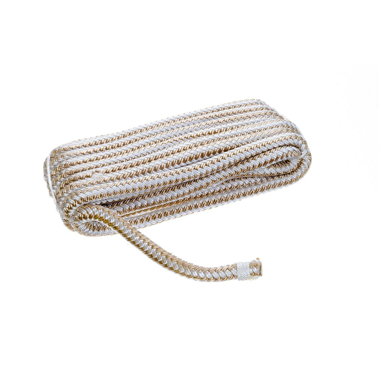 Seachoice Double-Braid Nylon Dock Line w/ Eye Splice, Pre-Shrunk, Heat Stabilized, 3/8 In. X 15 Ft., Gold White - 40011 - official Seachoice product image 3