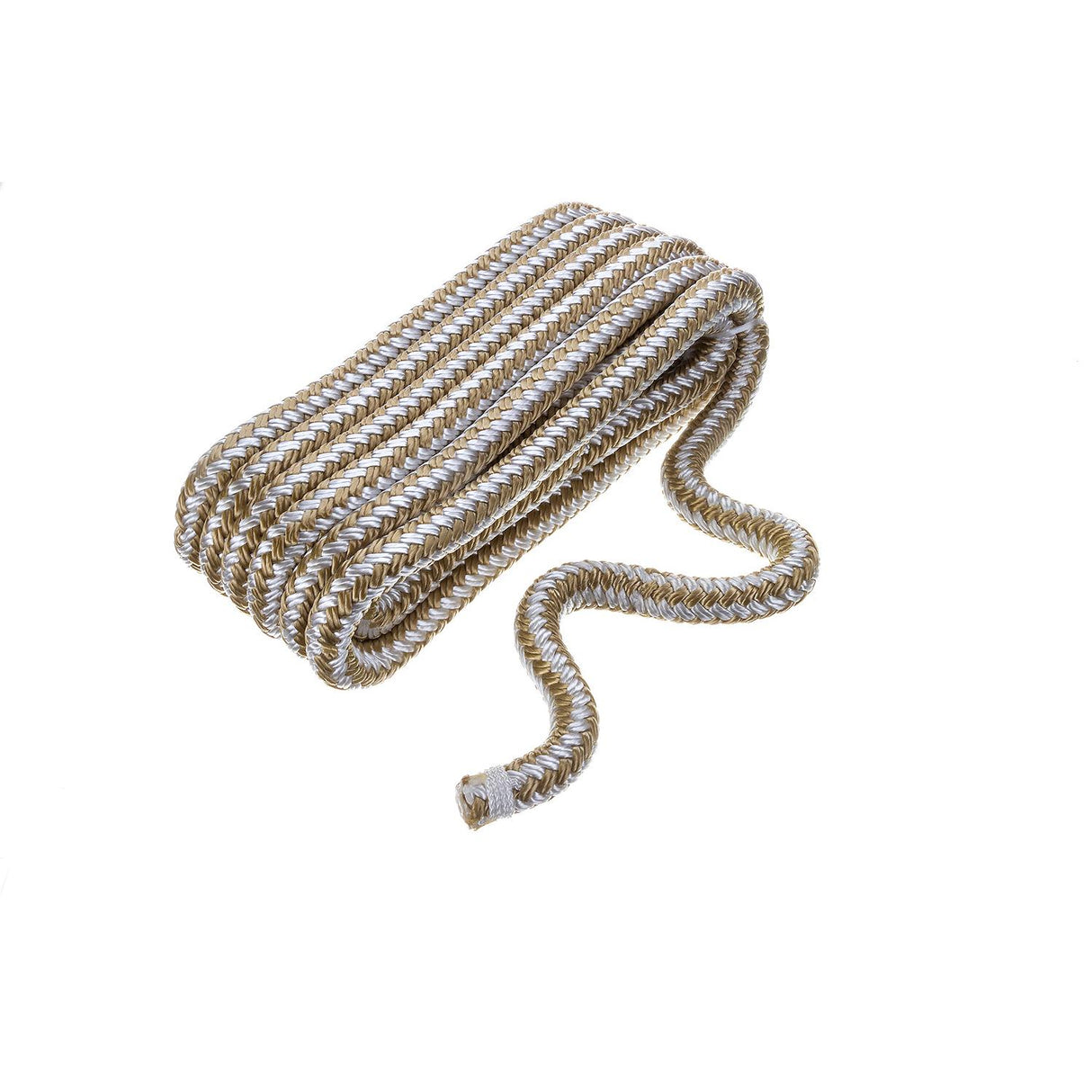Seachoice Double-Braid Nylon Dock Line w/ Eye Splice, Pre-Shrunk, Heat Stabilized, 1/2 In. X 15 Ft., Gold White - 40031 - official Seachoice product image 4