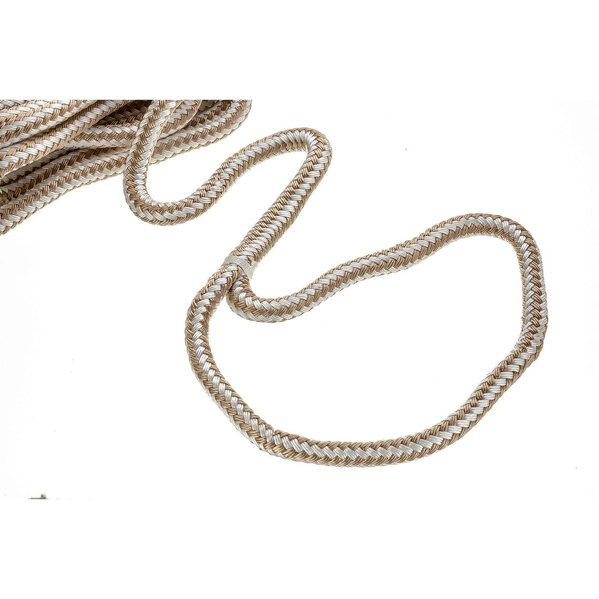 Seachoice Double-Braid Nylon Dock Line w/ Eye Splice, Pre-Shrunk, Heat Stabilized, 5/8 In. X 25 Ft., Gold White - 40051 - official Seachoice product image 4