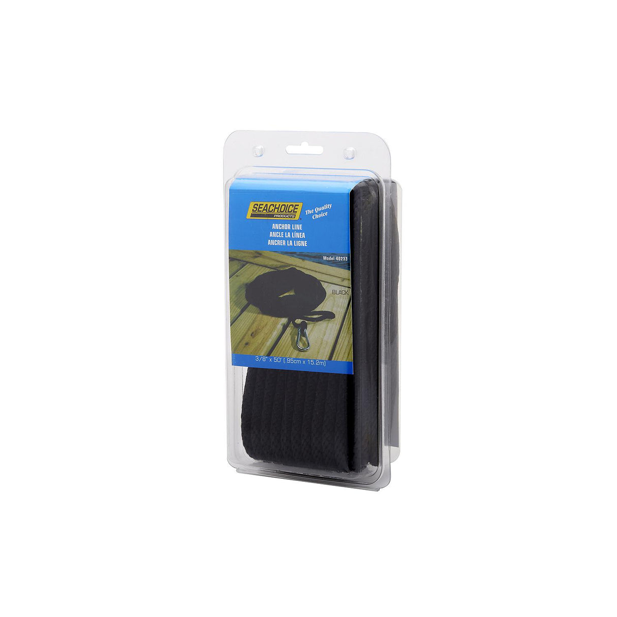 Seachoice 3/8 In. X 50 Ft. Solid Braid Nylon Anchor Line, Black - 40233 - official Seachoice product image 4