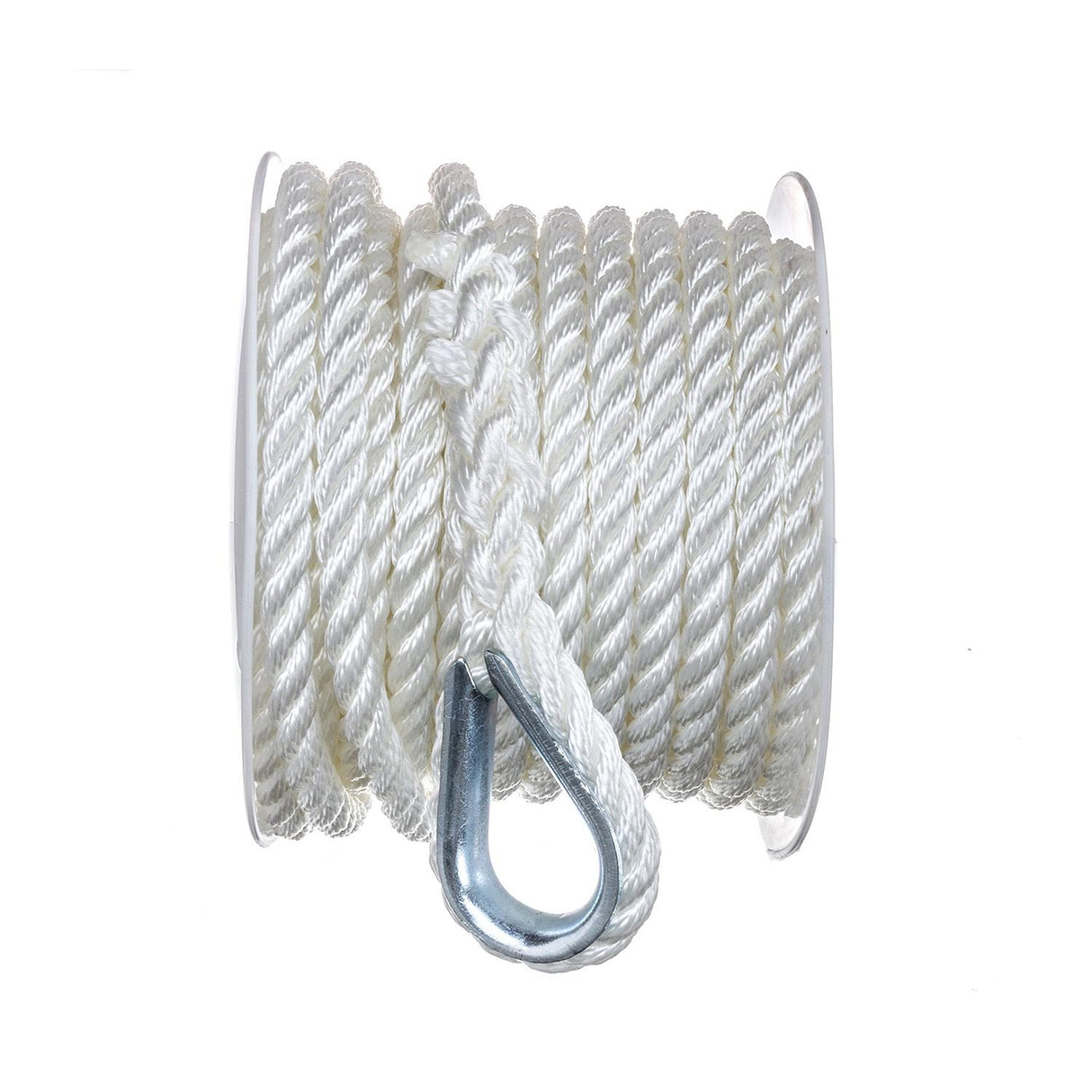 Seachoice Anchor Line Rope, 3-Strand Twisted, White, Nylon, 3/8 In. X 50 Ft. - 40691
