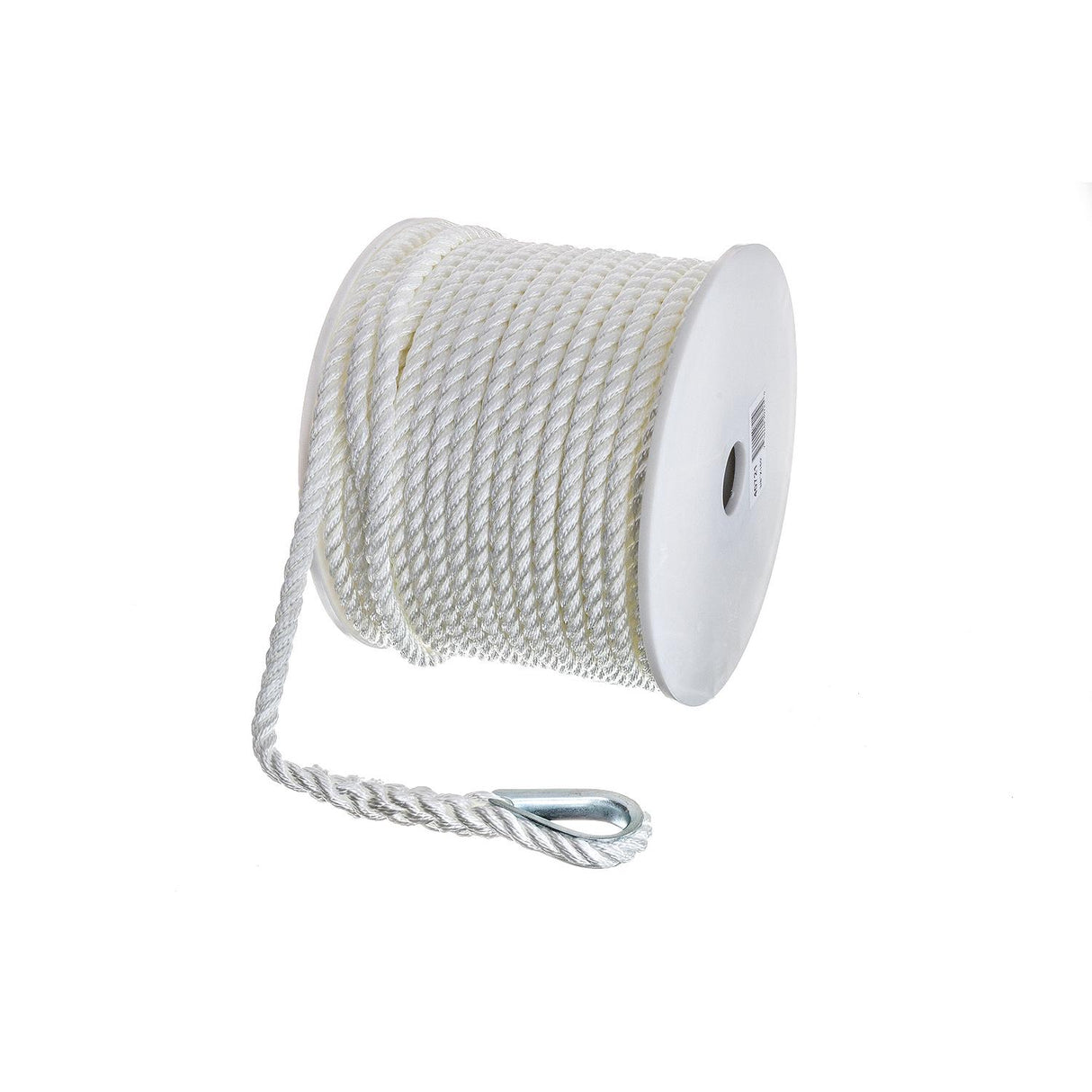 Seachoice Anchor Line Rope, 3-Strand Twisted, White, Nylon, 3/8 In. X 150 Ft. - 40721