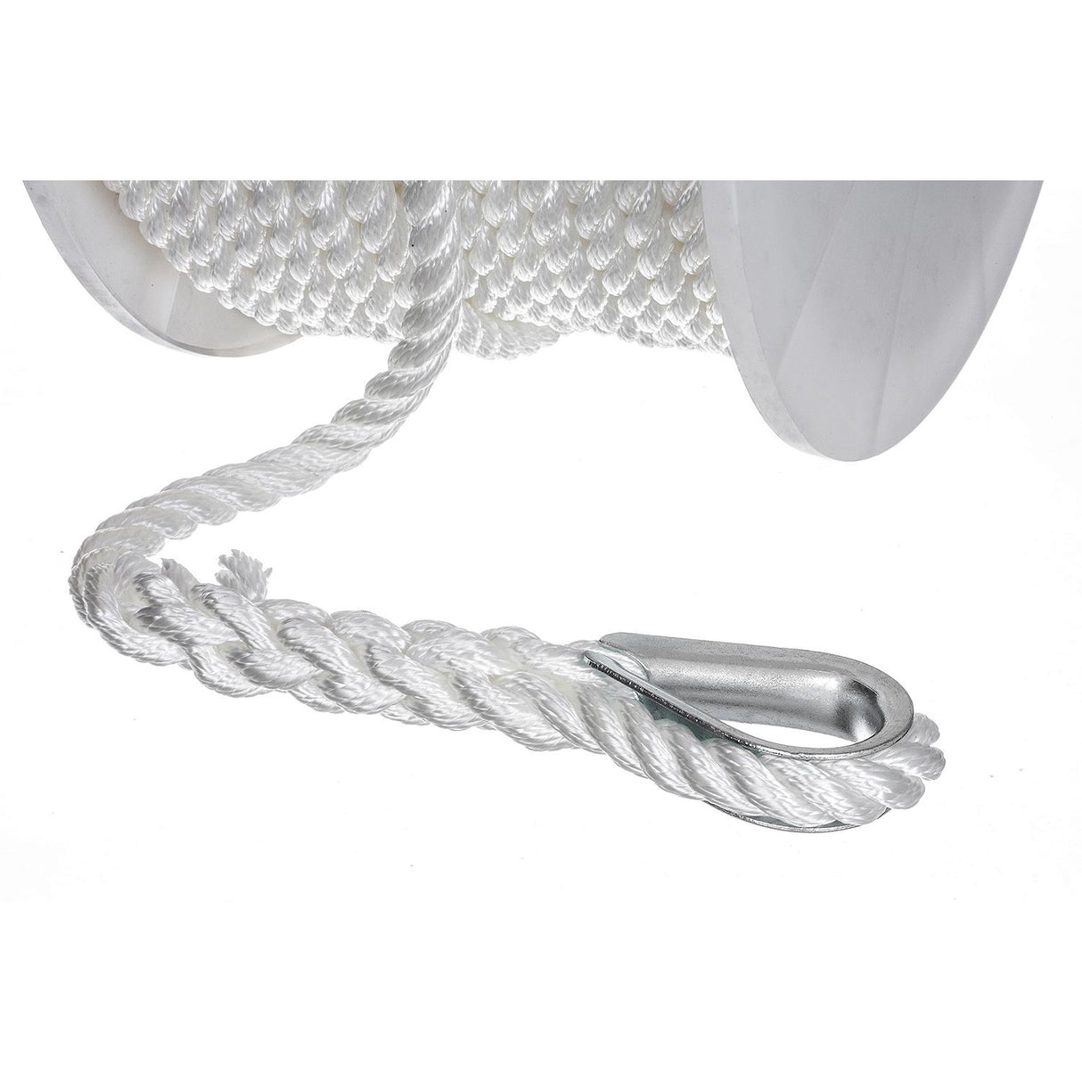 Seachoice Anchor Line Rope, 3-Strand Twisted, White, Nylon, 1/2 in. X 150 Ft. - 40741