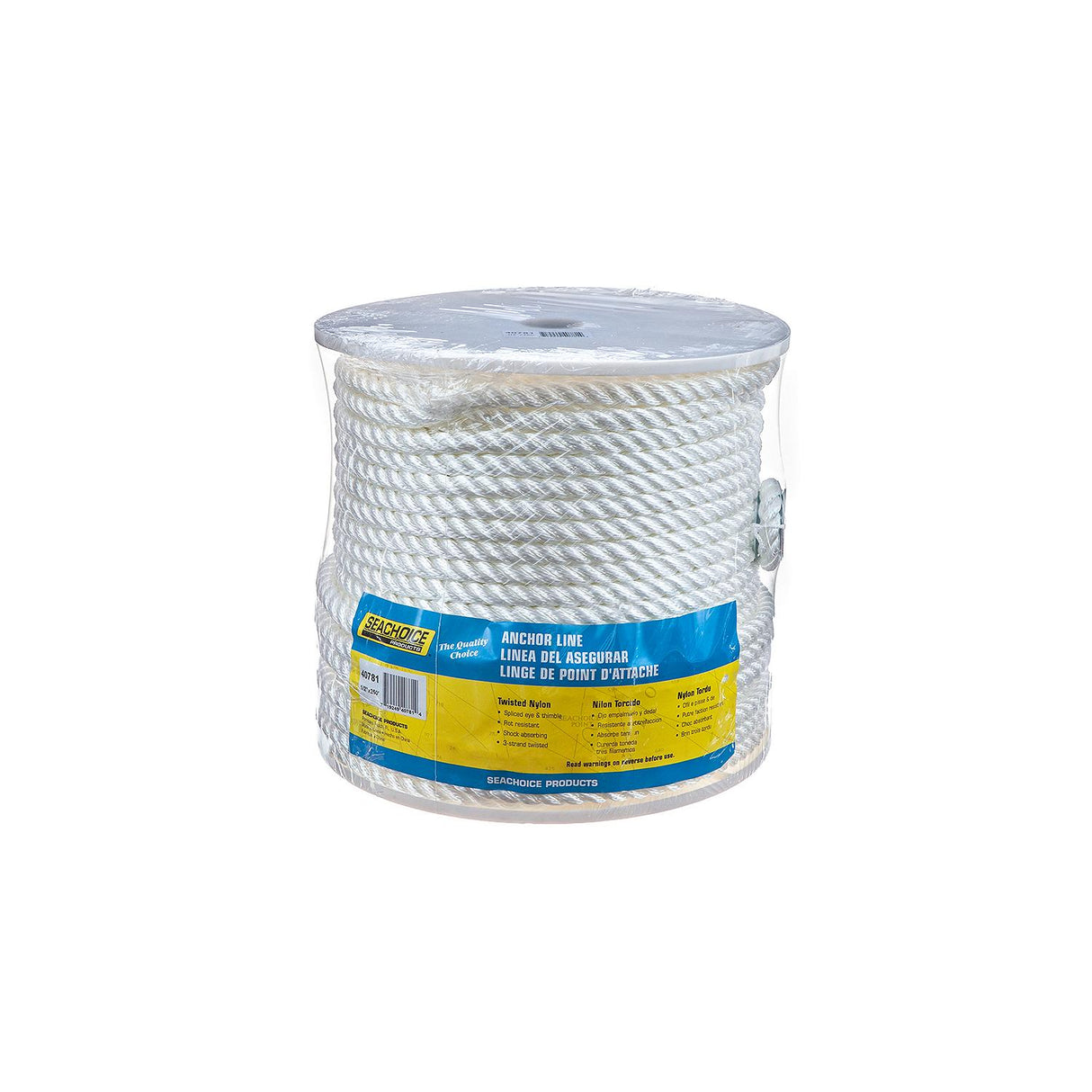Seachoice Anchor Line Rope, 3-Strand Twisted, White, Nylon, 1/2 in. X 250 Ft. - 40781 - official Seachoice product image 3