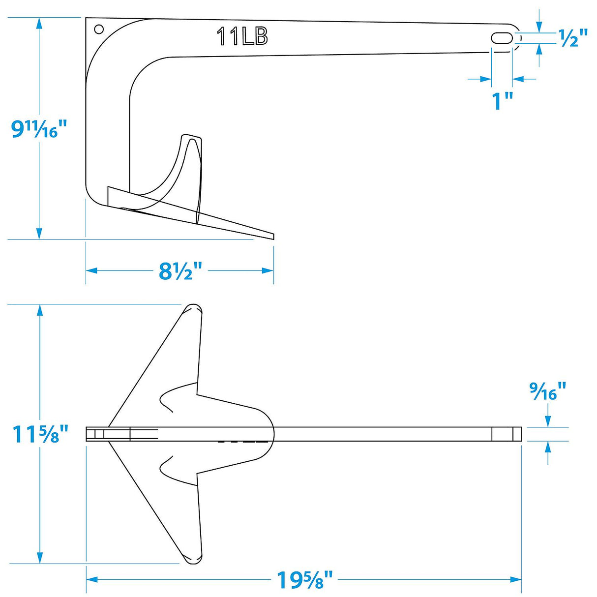 Seachoice Claw Boat Anchor, Hot-Dipped Galvanized Steel, 11 Lbs., For 23-Ft. Boat - 41660 - official Seachoice product image 8