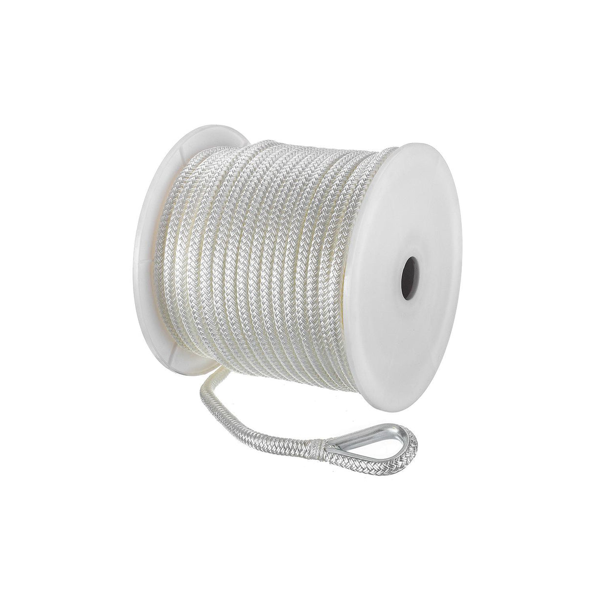 Seachoice Boat Anchor Rope, Double-Braid, Nylon, Achor Line, 3/8 in. X 150 Ft., White - 42111