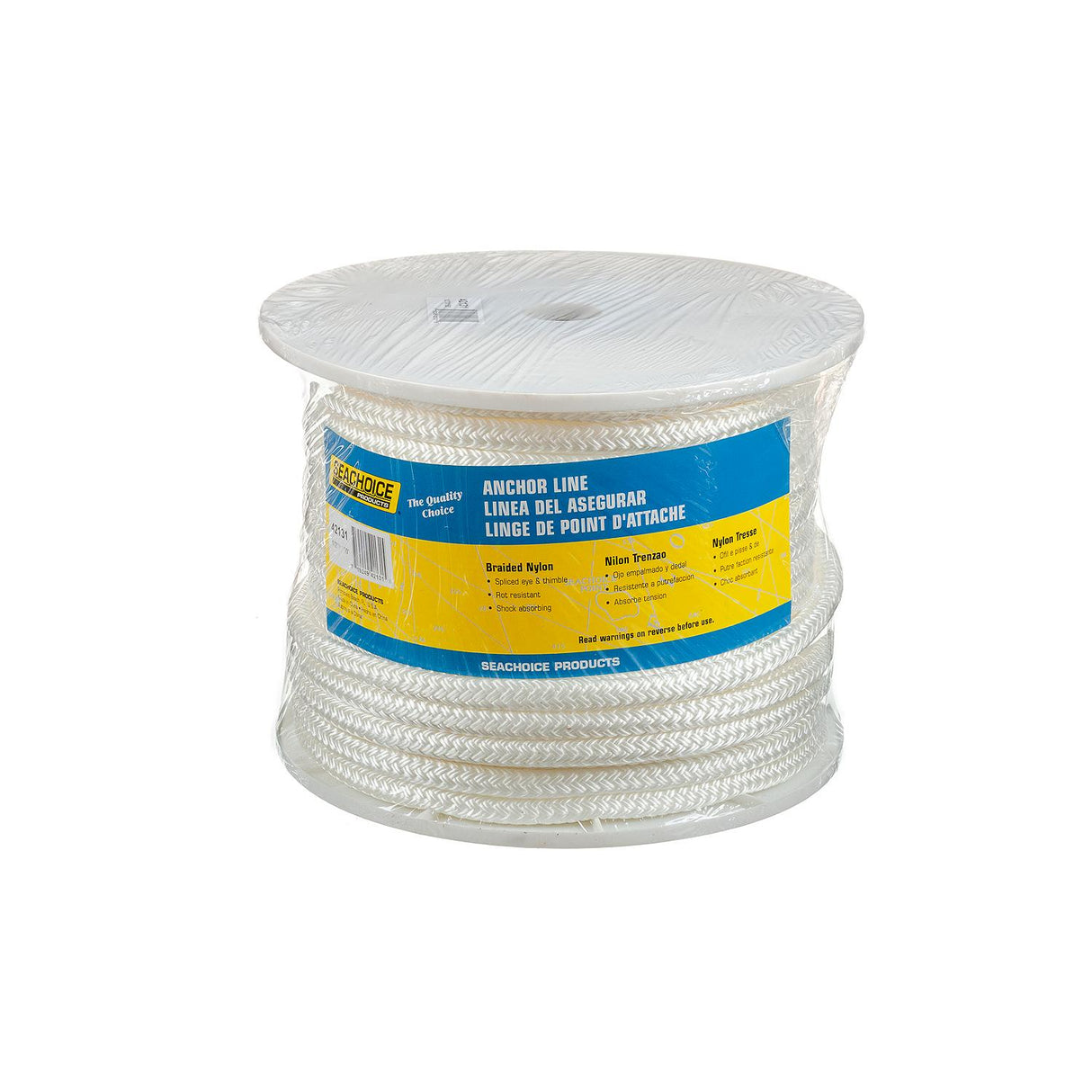 Seachoice Boat Anchor Rope, Double-Braid, Nylon, Achor Line, 1/2 in. X 150 Ft., White - 42131 - official Seachoice product image 5