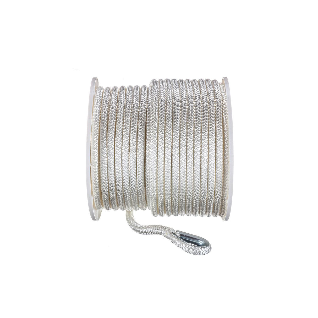 Seachoice Boat Anchor Rope, Double-Braid, Nylon, Achor Line, 1/2 in. X 200 Ft., White - 42141