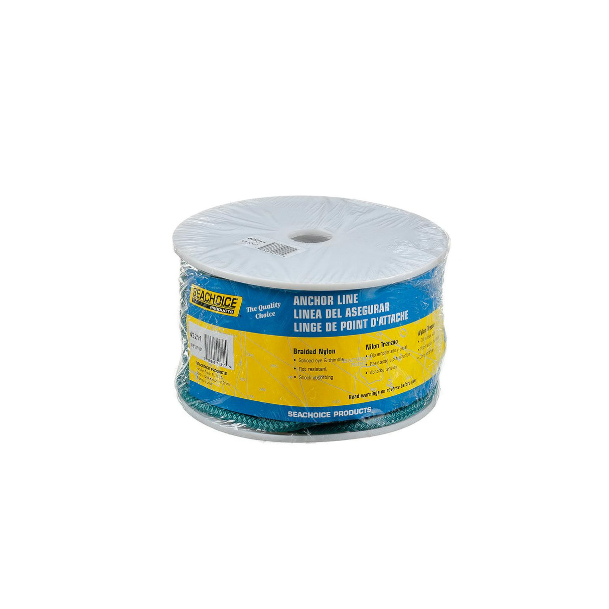 Seachoice Boat Anchor Rope, Double-Braid, Nylon, Achor Line, 3/8 in. X 100 Ft., Teal - 42211 - official Seachoice product image 5