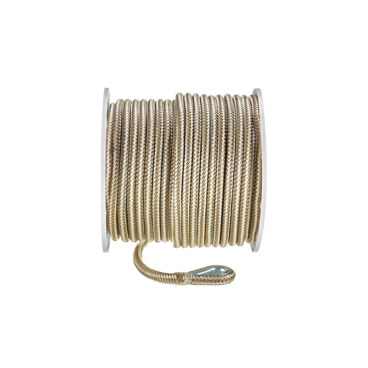 Seachoice Boat Anchor Rope, Double-Braid, Nylon, Achor Line, 1/2 in. X 200 Ft., Gold/White - 42381 - official Seachoice product image 3