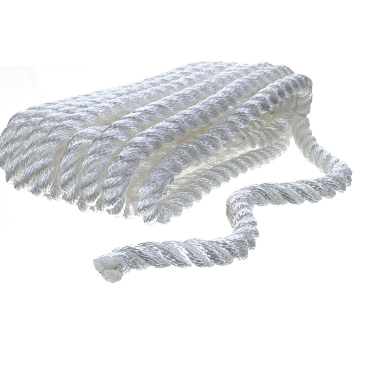Seachoice High Quality Dock Rope for Boating - 3-Strand Twisted Nylon Dock Line, ½-Inch x 20 Feet, White - 42561