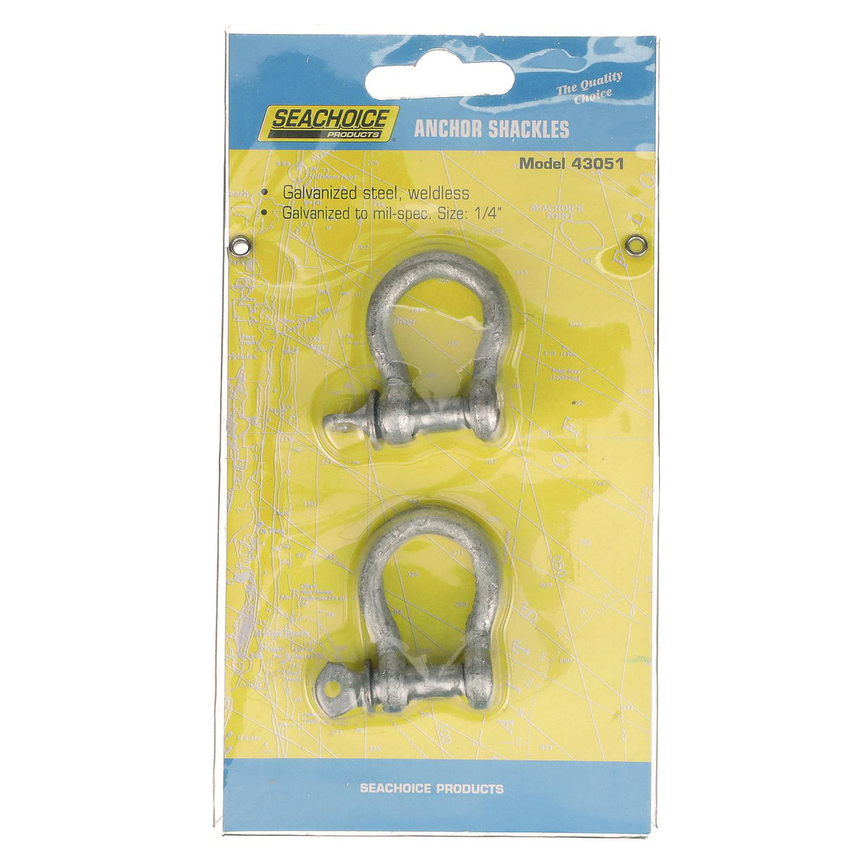 Seachoice Galvanized Anchor Shackle, 1/4 In., 1,100 Lbs. Max Load, Pack of 2 - 43051 - image 2