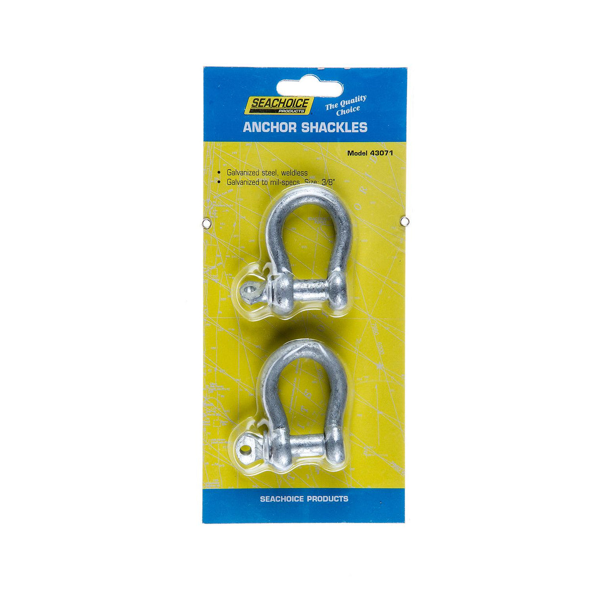 Seachoice Galvanized Steel Anchor Shackles, 3/8 In. - 43071
