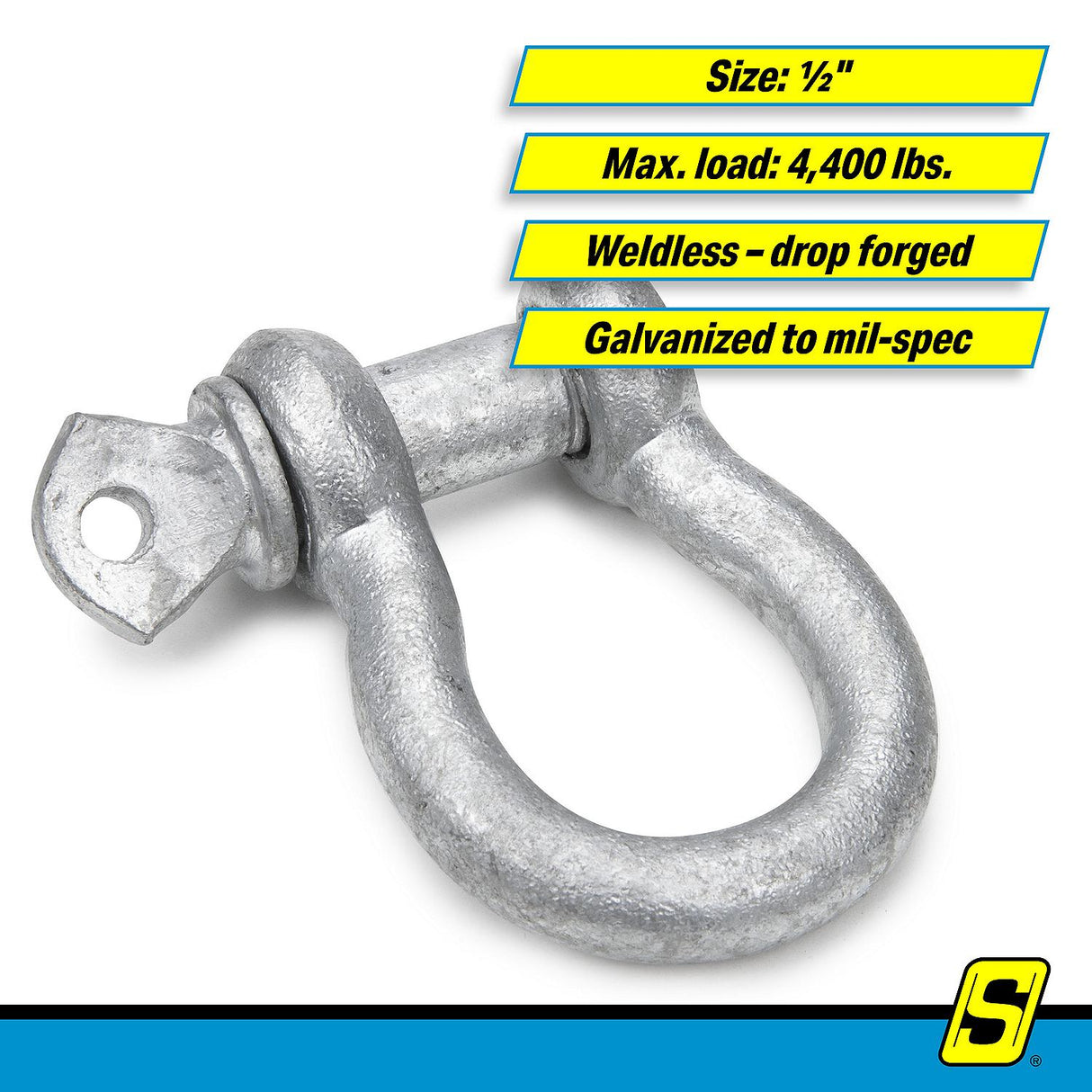 Seachoice 43090 Galvanized Anchor Shackle - 1/2", Bulk - 43090 - official Seachoice product image 6