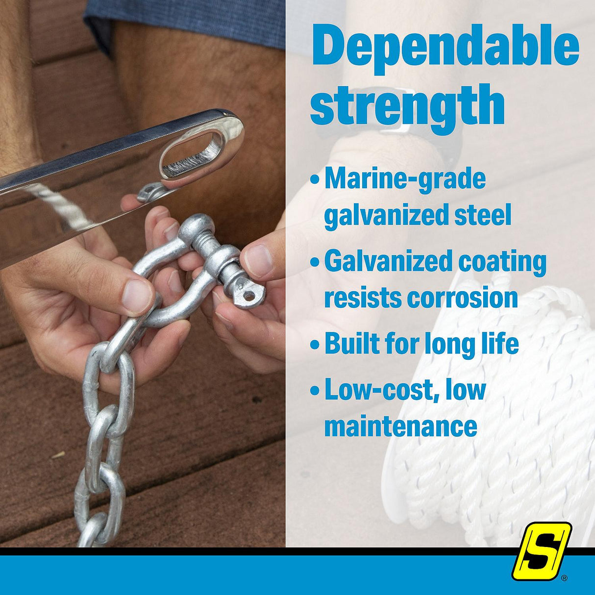 Seachoice 43090 Galvanized Anchor Shackle - 1/2", Bulk - 43090 - official Seachoice product image 8