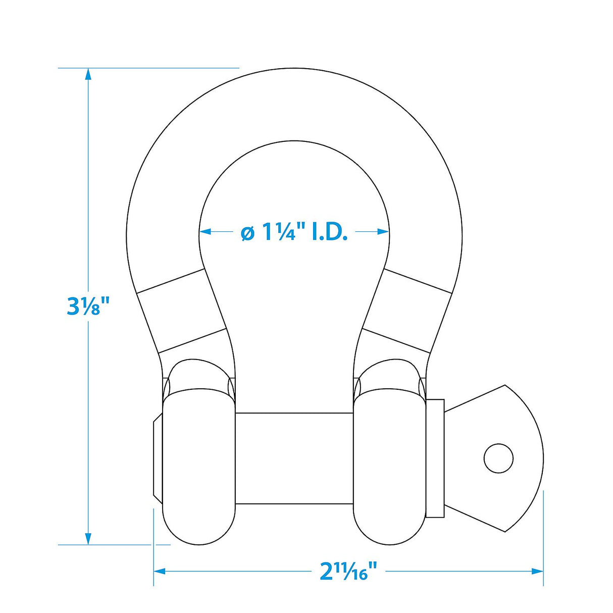 Seachoice Galvanized Steel Anchor Shackles, 1/2 In. - 43091 - official Seachoice product image 6