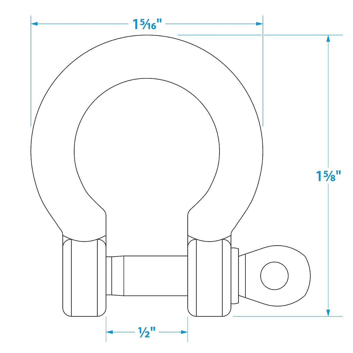 Seachoice Stainless Steel Anchor Shackle, 1/4 In. - 43161 - official Seachoice product image 4