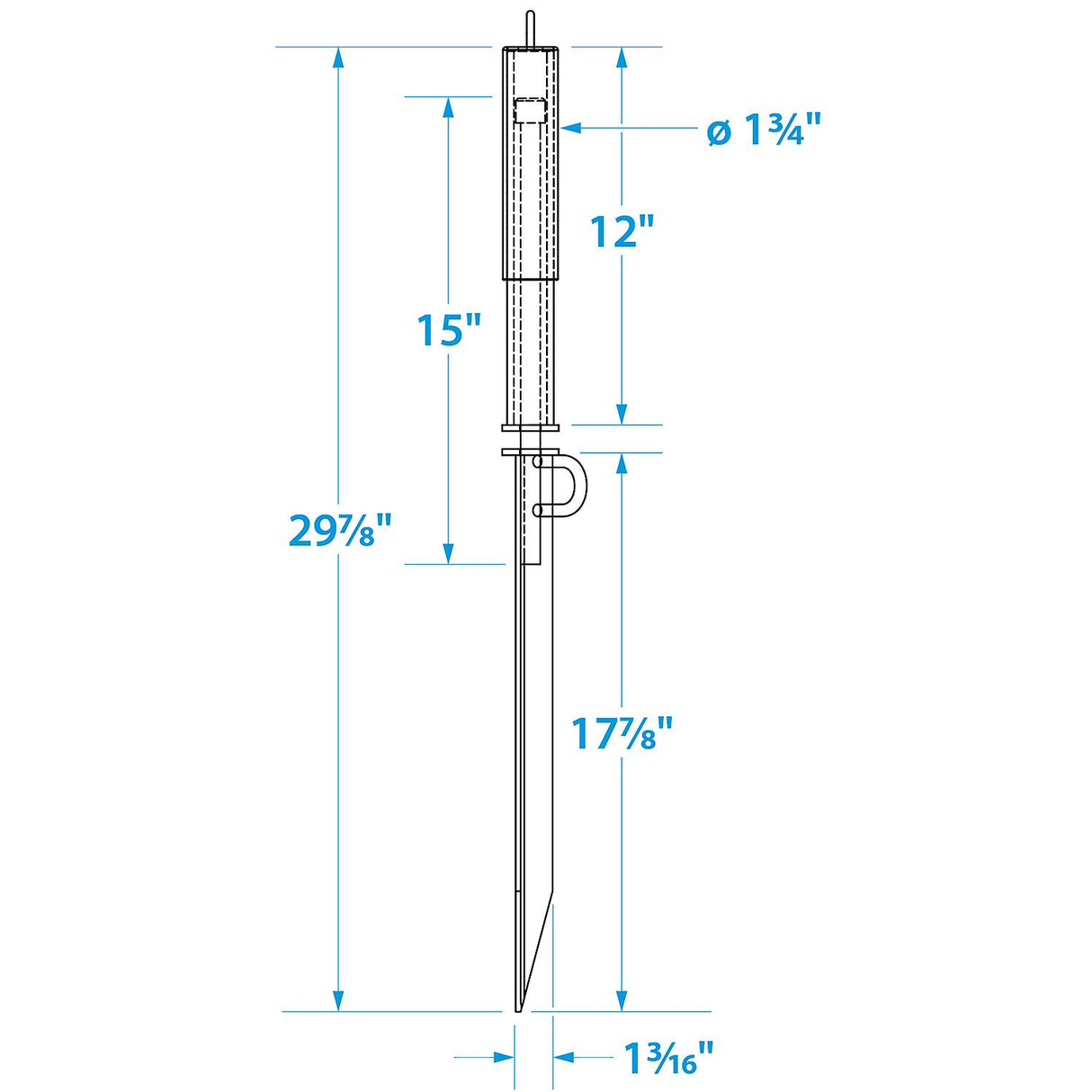Seachoice Beach Spike in Galvanized Steel For PWC or Small Boat up to 22 Ft., Anchor, Self-Hammering Action w/ Rubber-Coated Handle - 43810 - official Seachoice product image 4