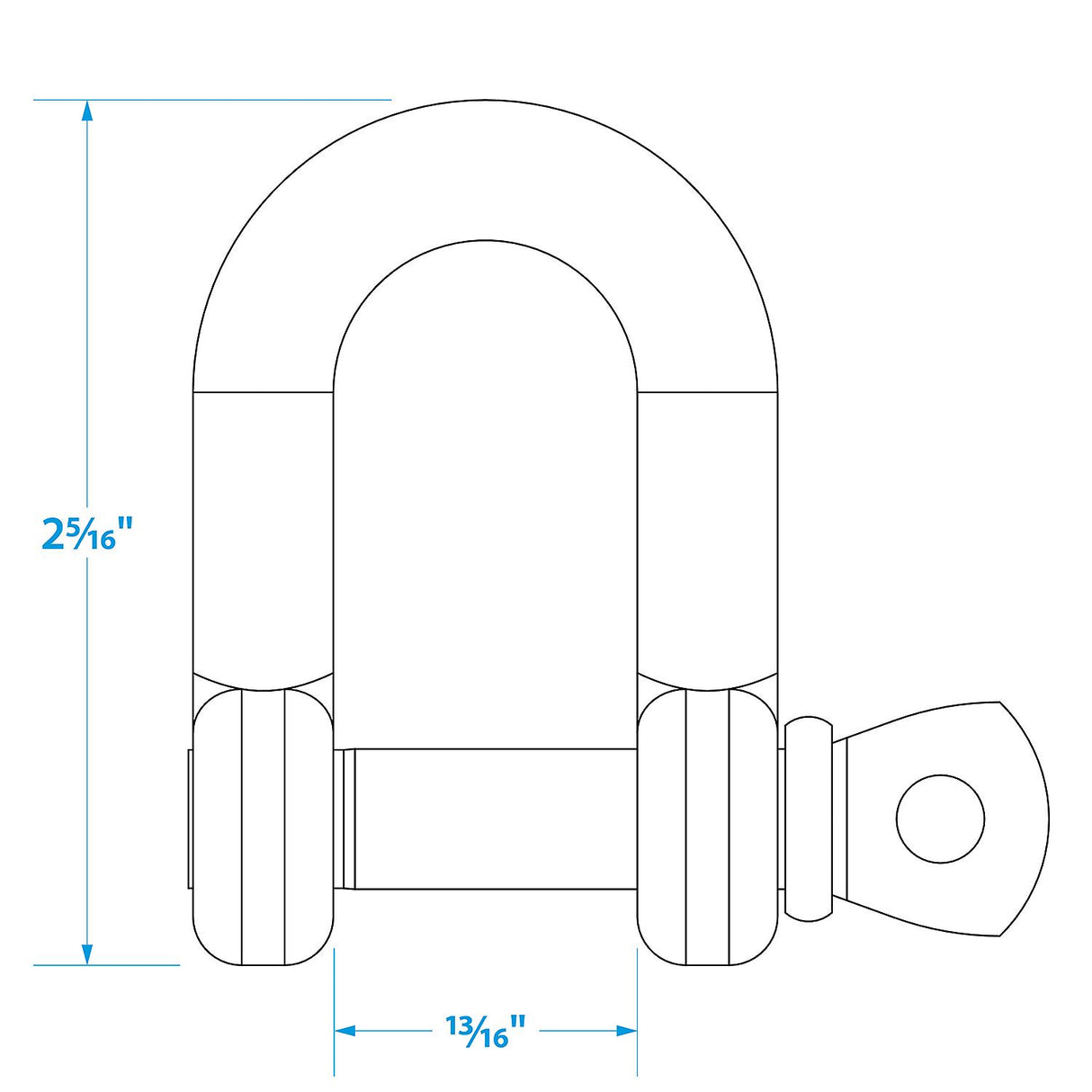 Seachoice D Anchor Shackle, Stainless Steel, 3/8 In. - 50-44611 - official Seachoice product image 6