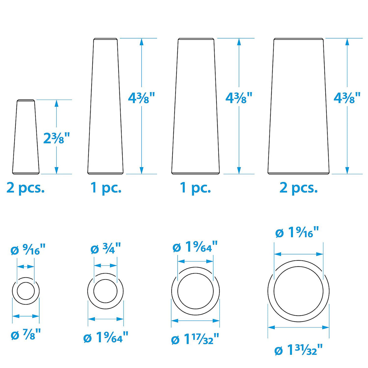Seachoice Emergency Stopgap Assorted 1/2-2 in. Wood Plugs, Set of 6 - 45411 - official Seachoice product image 3