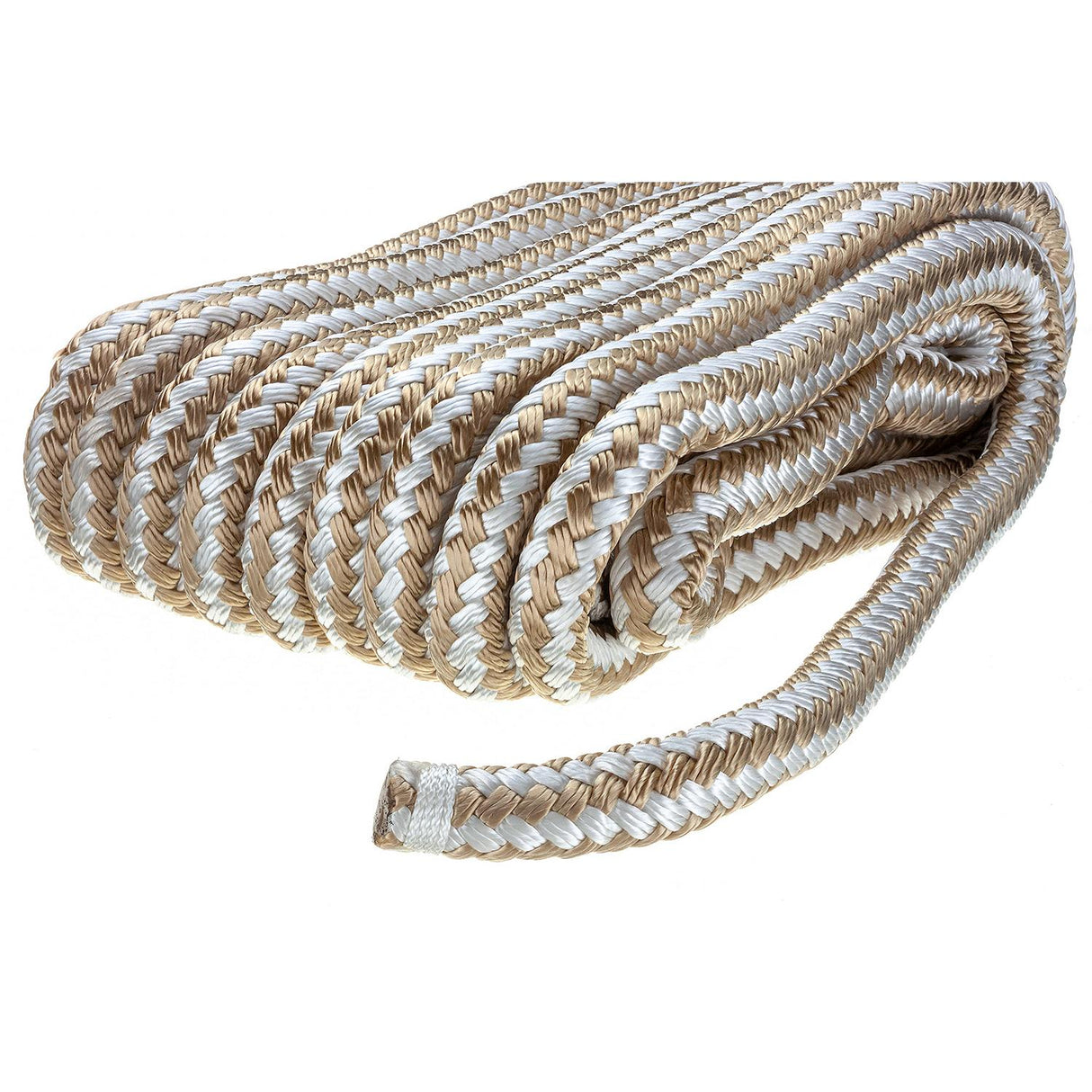 Seachoice Double-Braid Nylon Dock Line w/ Eye Splice, Pre-Shrunk, Heat Stabilized, 5/8 In. X 30 Ft., Gold White - 46971 - official Seachoice product image 4